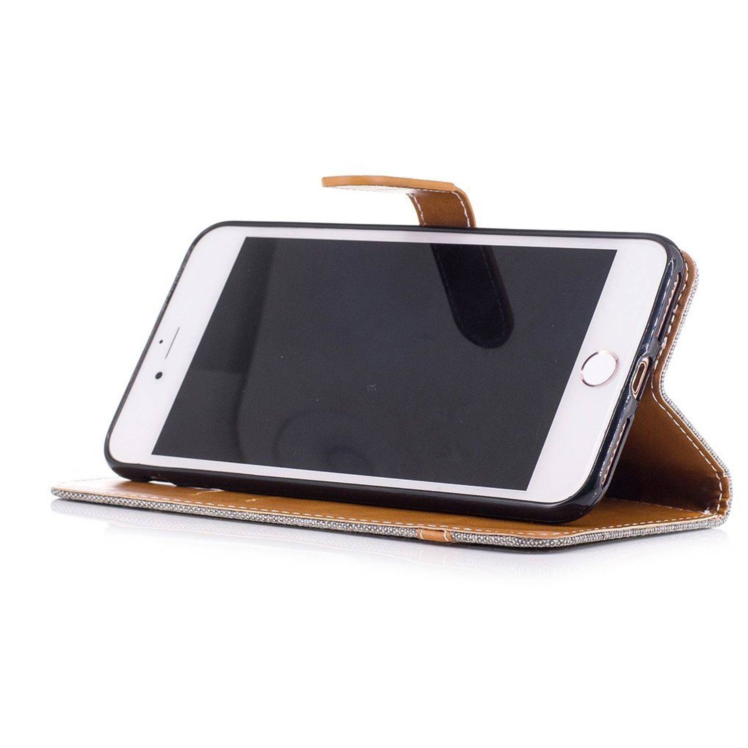Apple iPhone 7 Plus Handyhülle Bookcover Grau