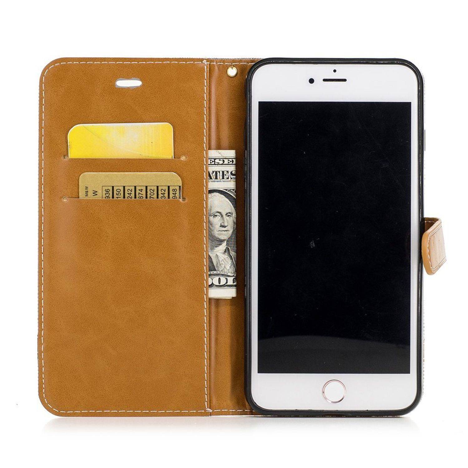 Apple iPhone 7 Plus Handyhülle Bookcover Grau
