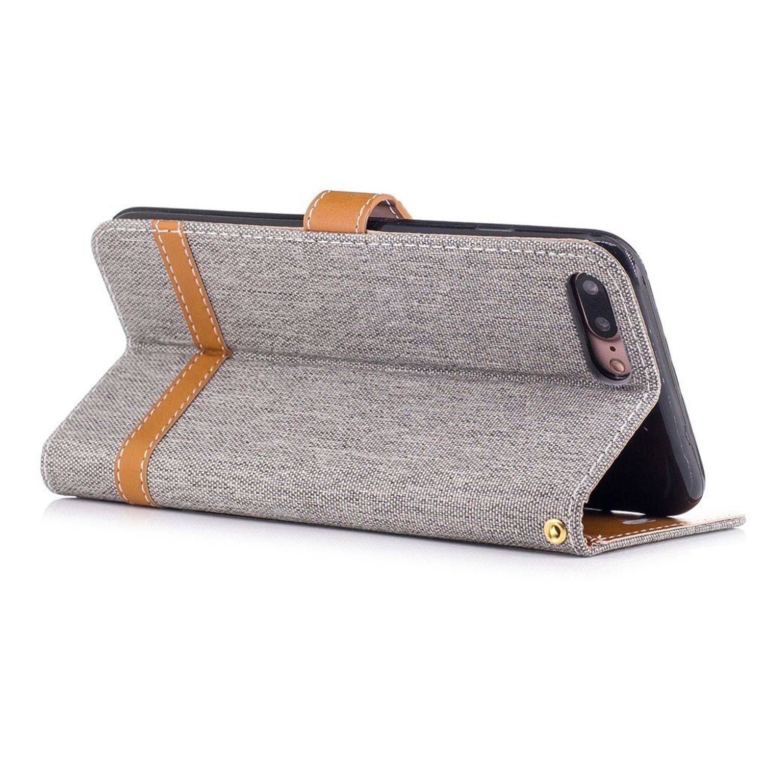 Apple iPhone 7 Plus Handyhülle Bookcover Grau