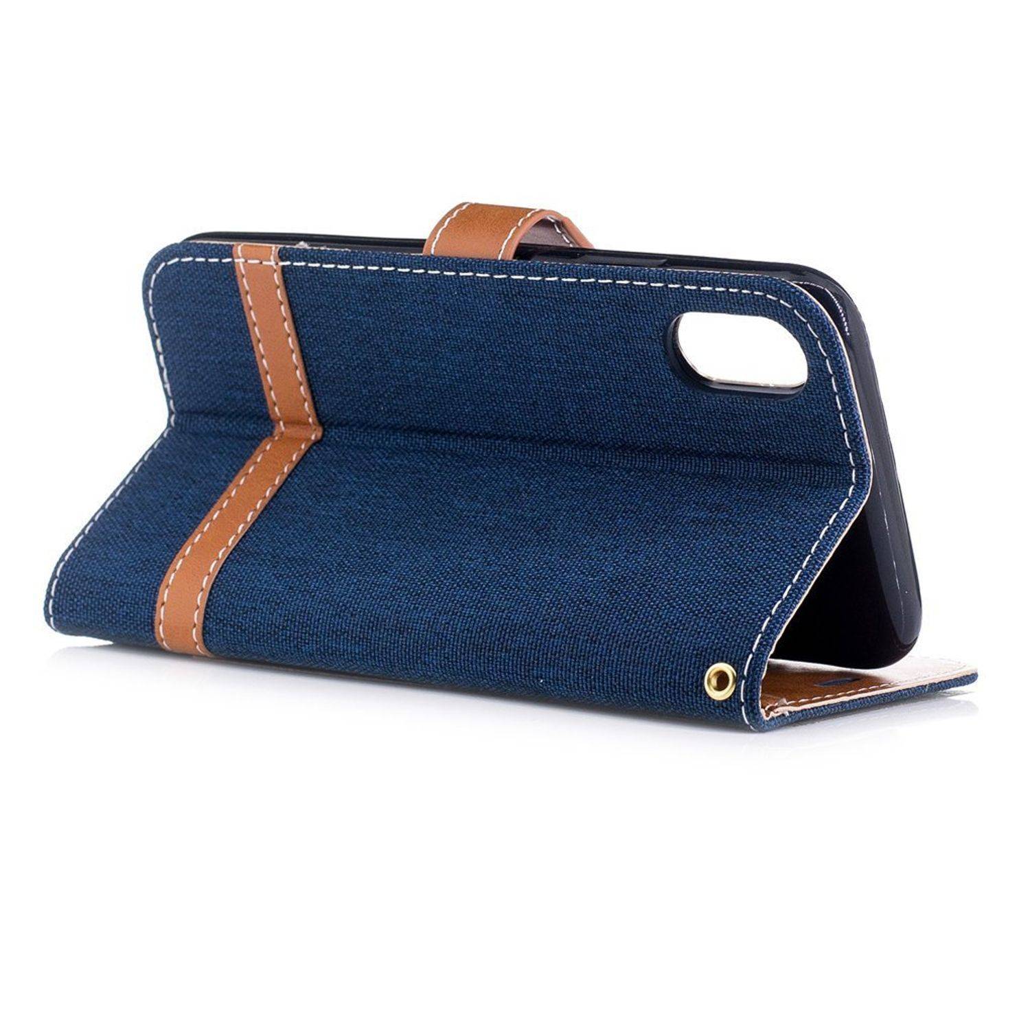 Apple iPhone X / iPhone XS Handyhülle Bookcover Blau