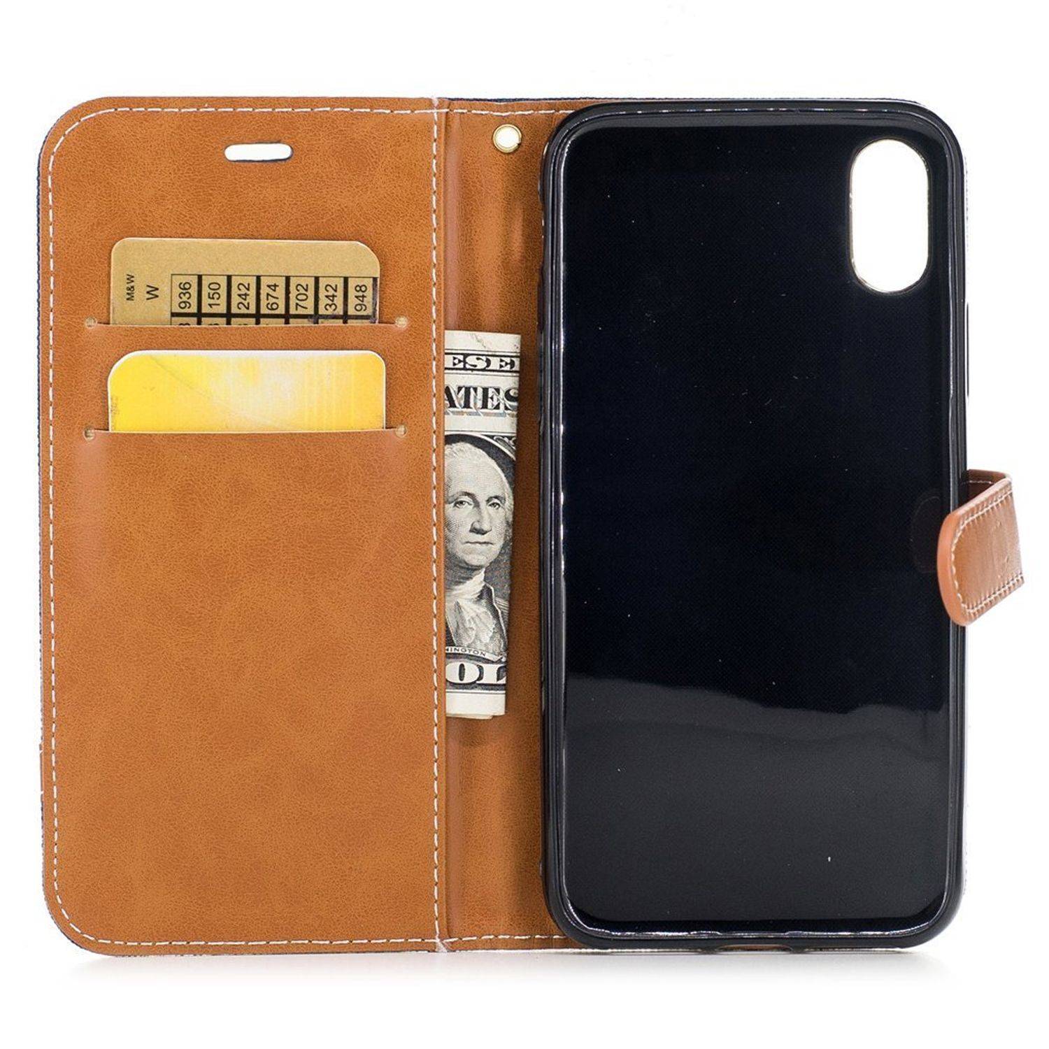 Apple iPhone X / iPhone XS Handyhülle Bookcover Blau