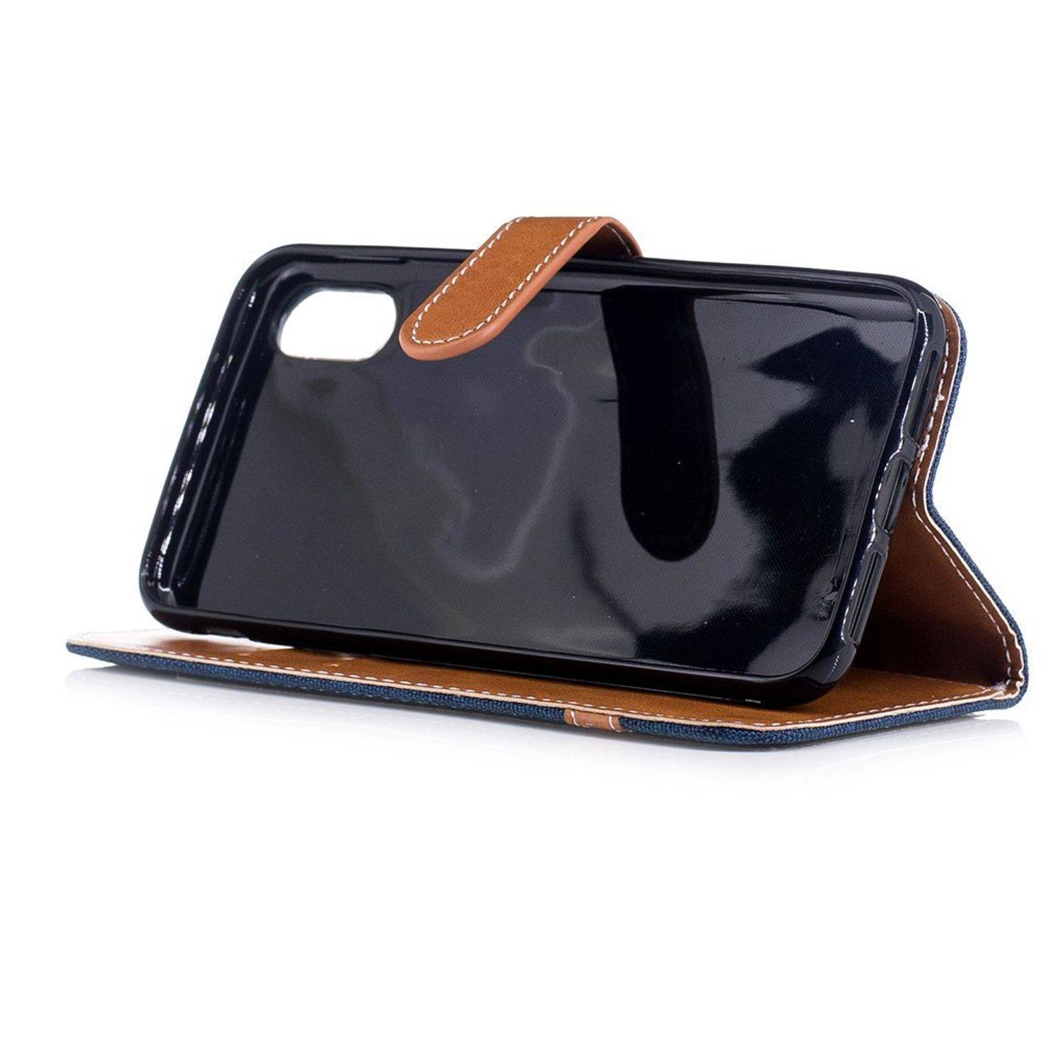 Apple iPhone X / iPhone XS Handyhülle Bookcover Blau