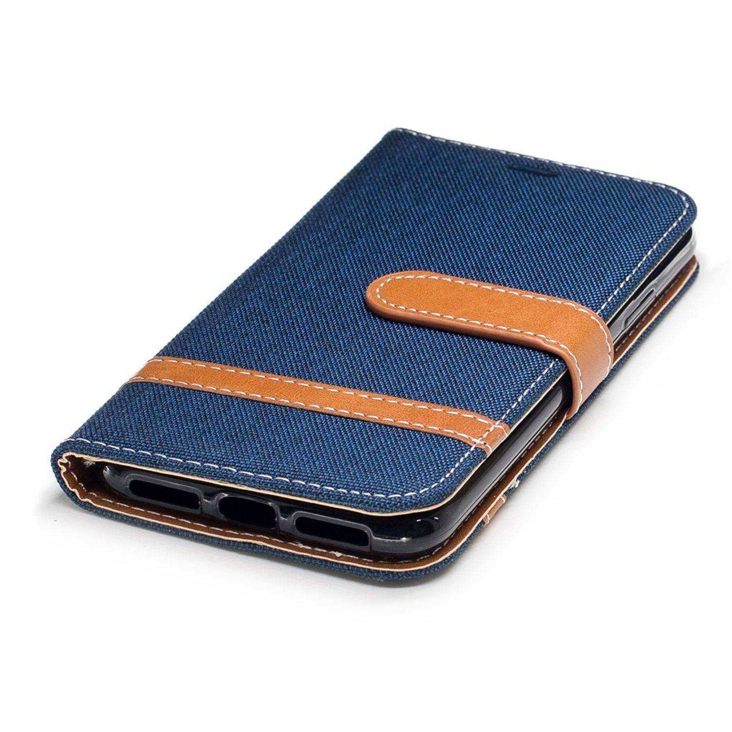 Apple iPhone X / iPhone XS Handyhülle Bookcover Blau