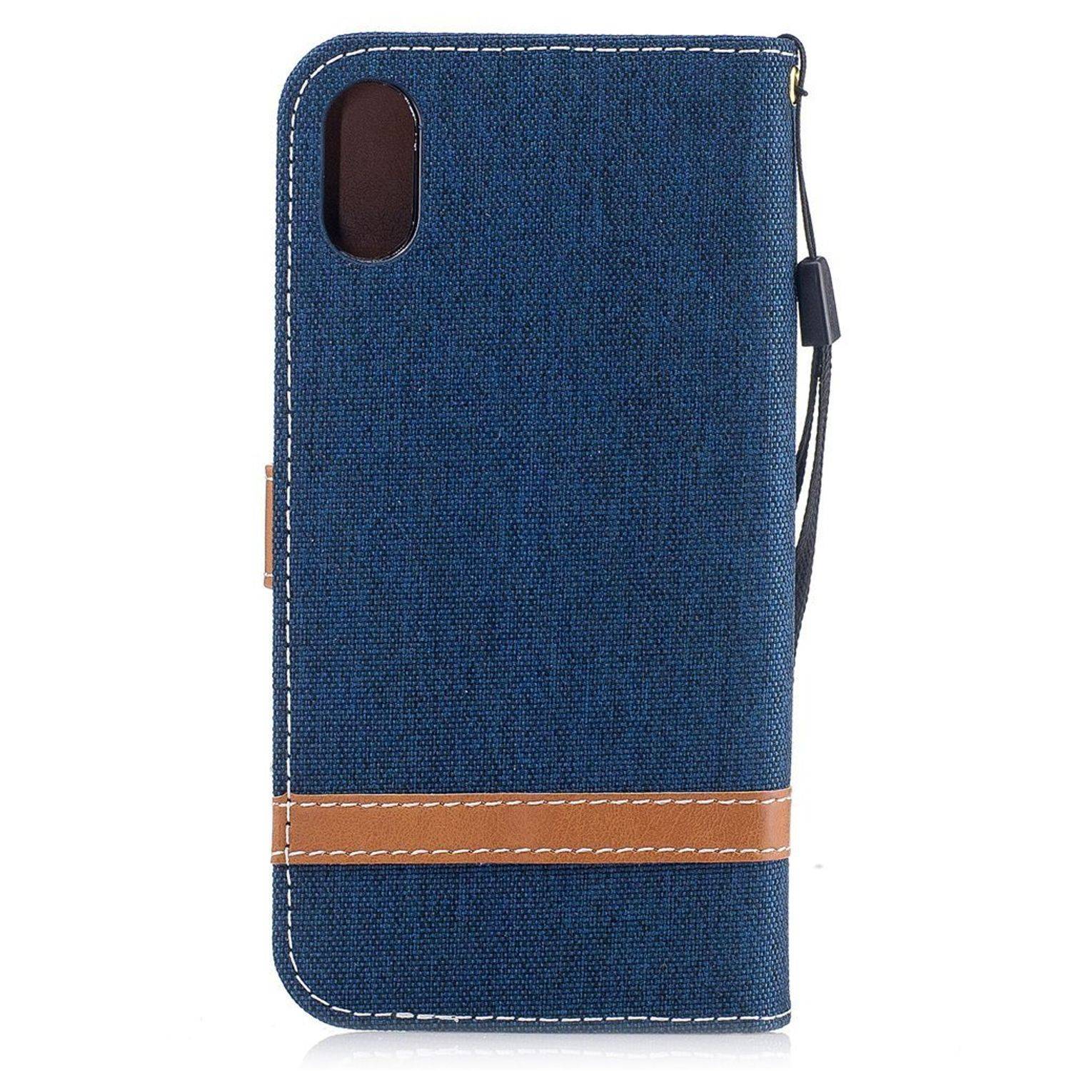 Apple iPhone X / iPhone XS Handyhülle Bookcover Blau