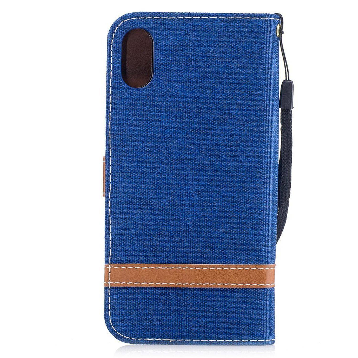 Apple iPhone X / iPhone XS Handyhülle Bookcover Blau