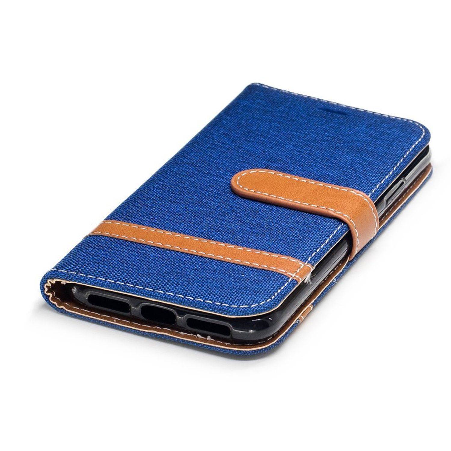 Apple iPhone X / iPhone XS Handyhülle Bookcover Blau