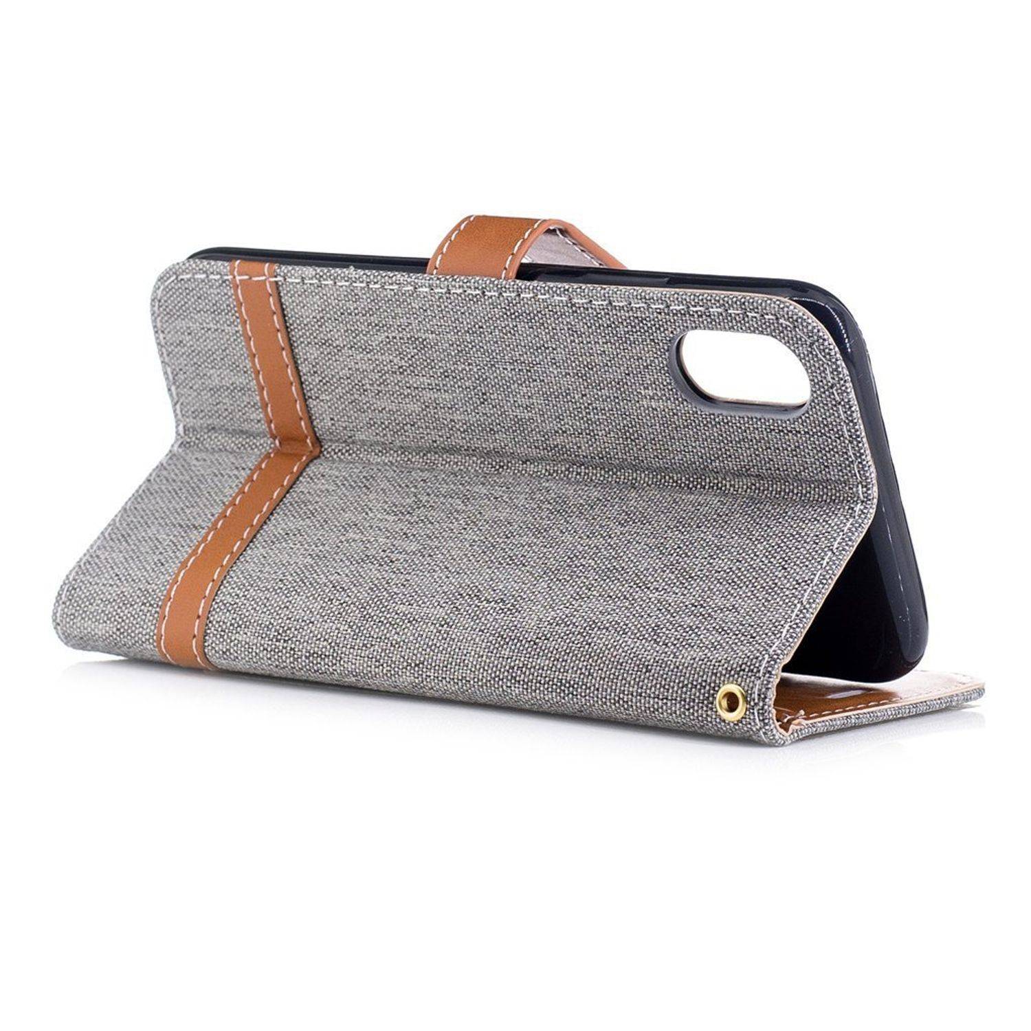 Apple iPhone X / iPhone XS Handyhülle Bookcover Grau