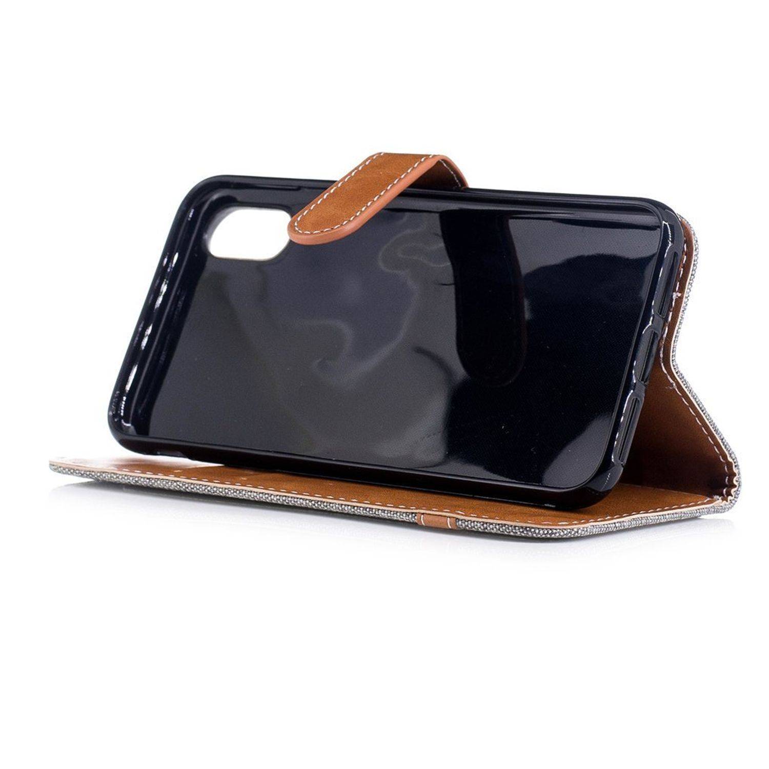 Apple iPhone X / iPhone XS Handyhülle Bookcover Grau