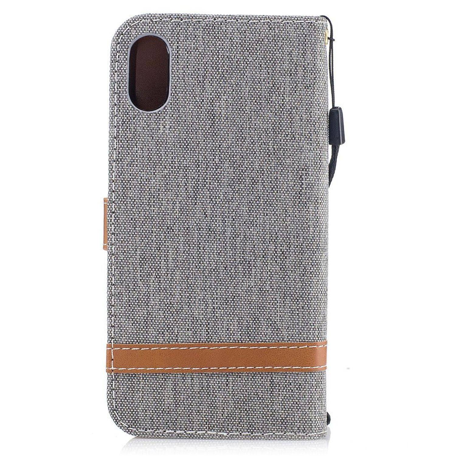 Apple iPhone X / iPhone XS Handyhülle Bookcover Grau