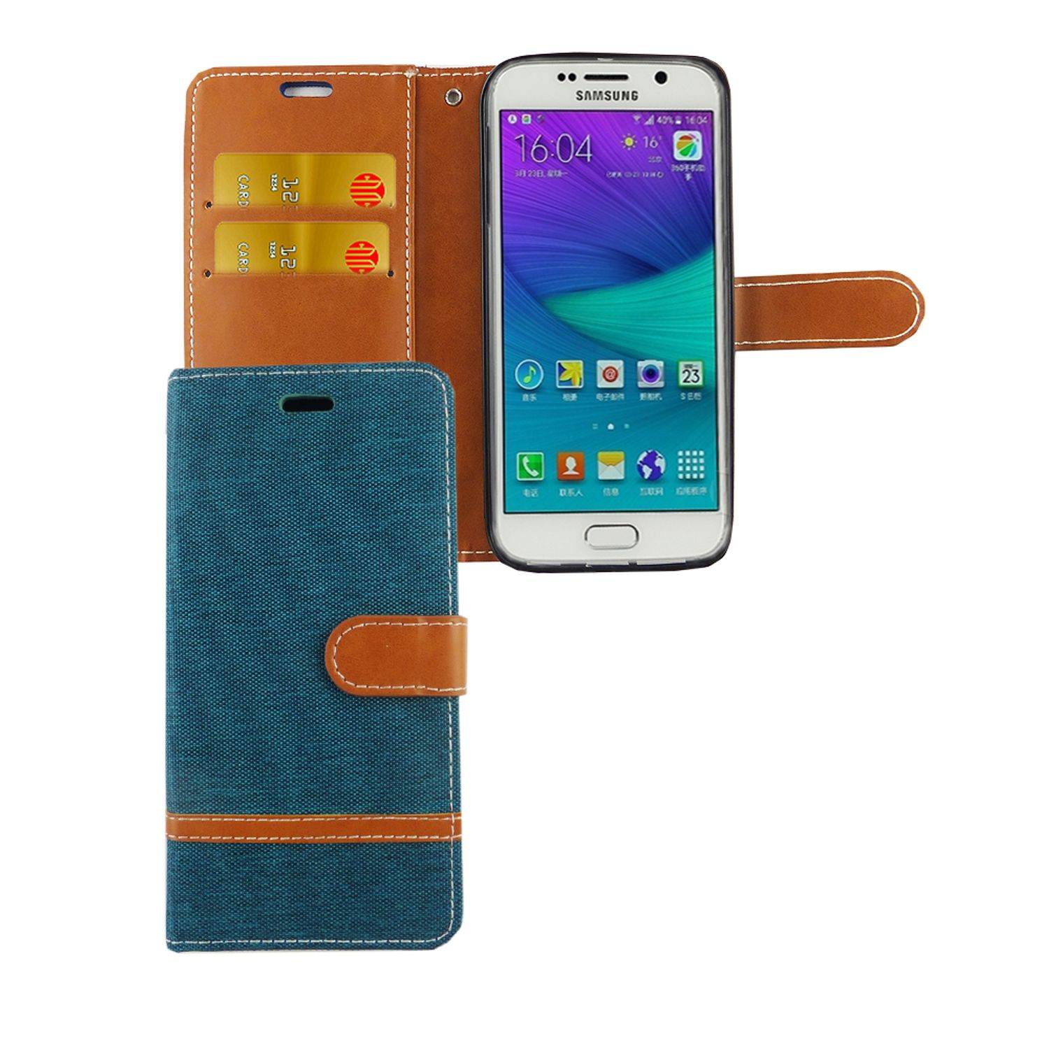Samsung Galaxy S6 Handyhülle Bookcover Grün