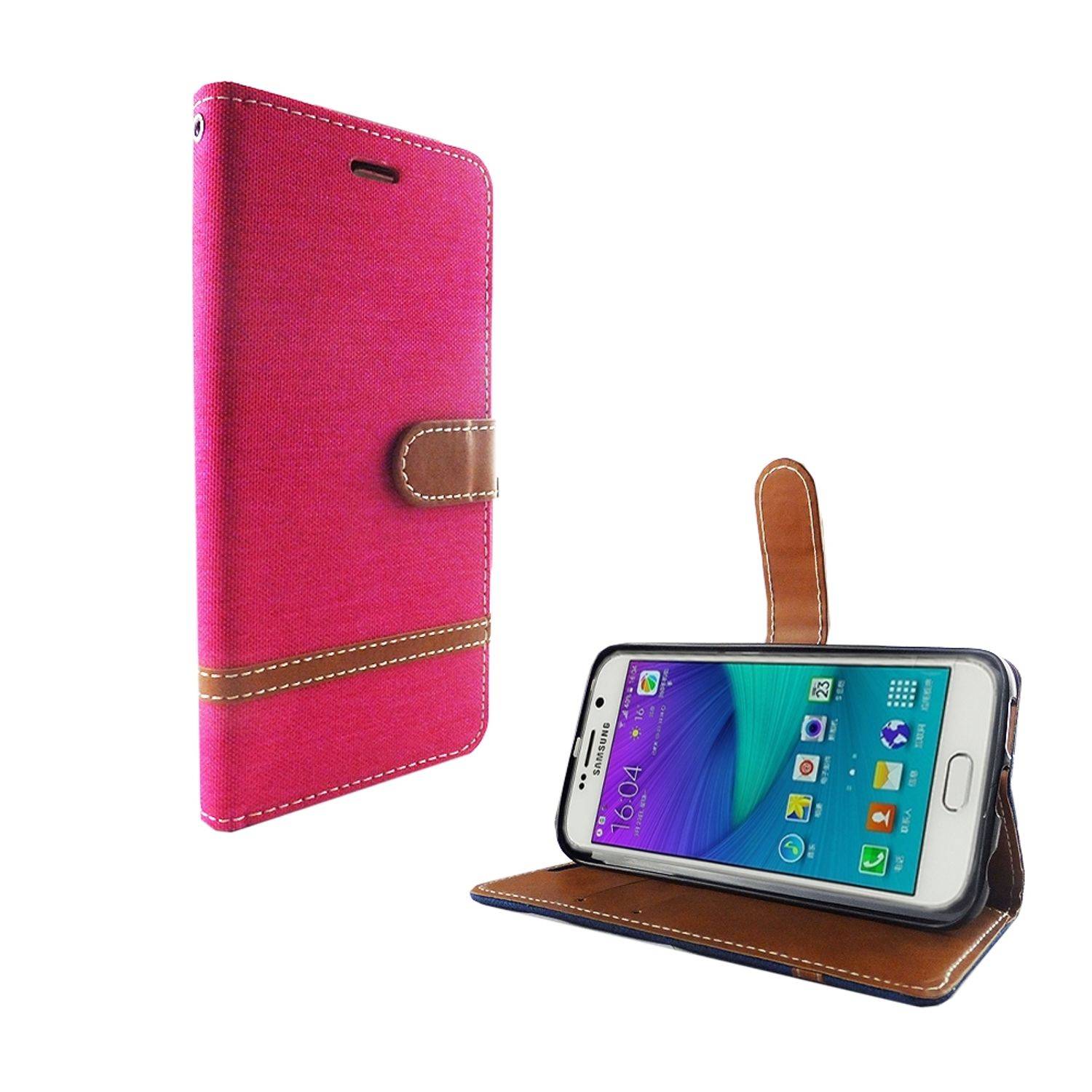 Samsung Galaxy S6 Handyhülle Bookcover Rosa