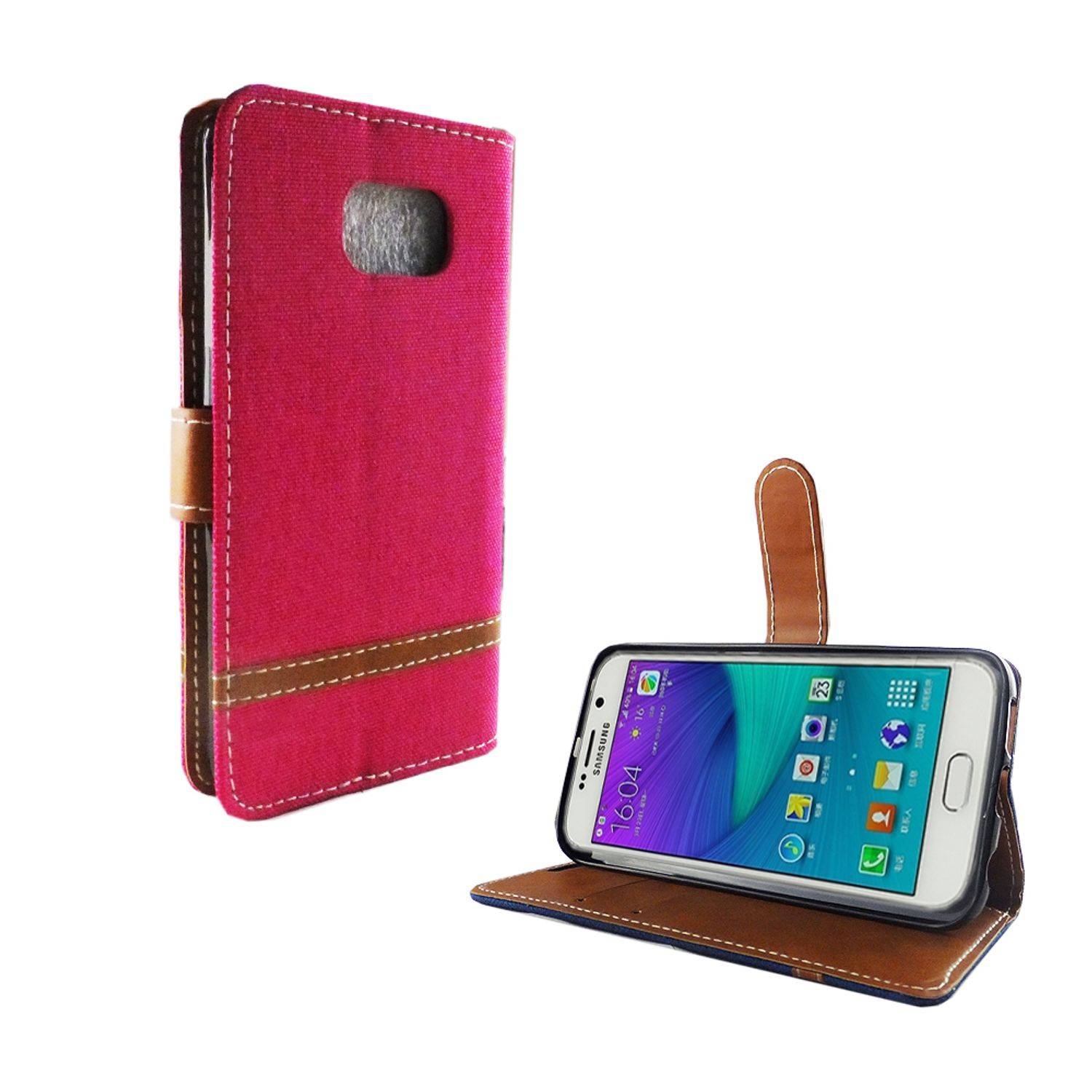 Samsung Galaxy S6 Handyhülle Bookcover Rosa