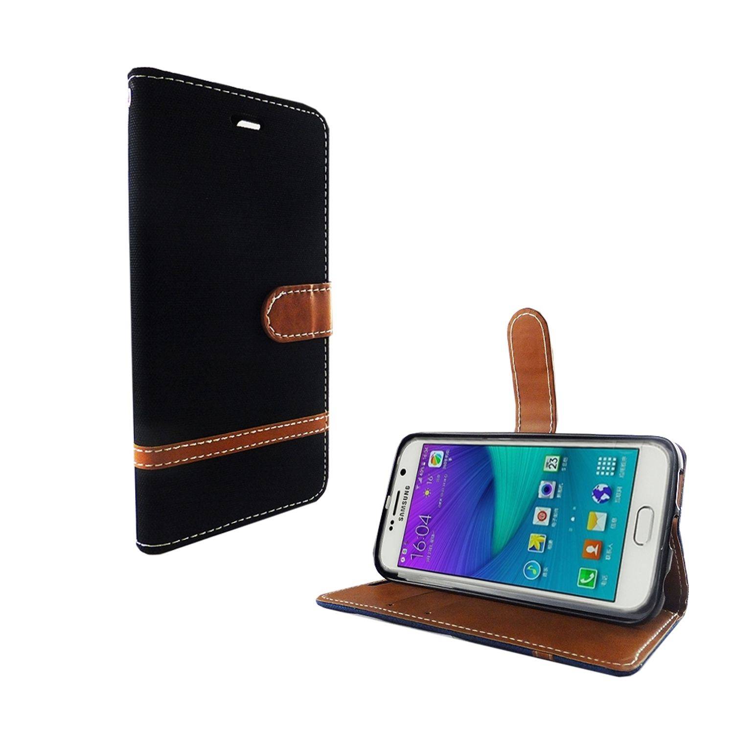Samsung Galaxy S6 Handyhülle Bookcover Schwarz