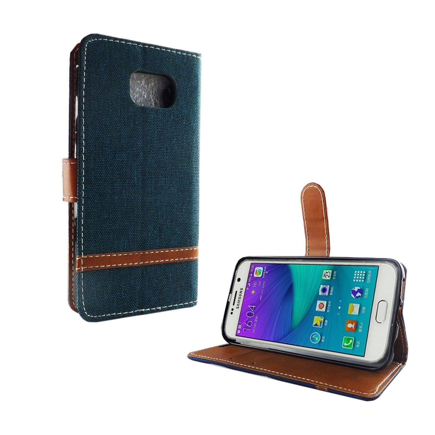 Samsung Galaxy S6 Edge Handyhülle Bookcover Grün