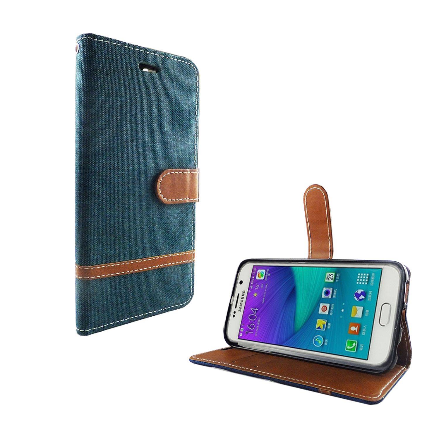 Samsung Galaxy S6 Edge Handyhülle Bookcover Grün
