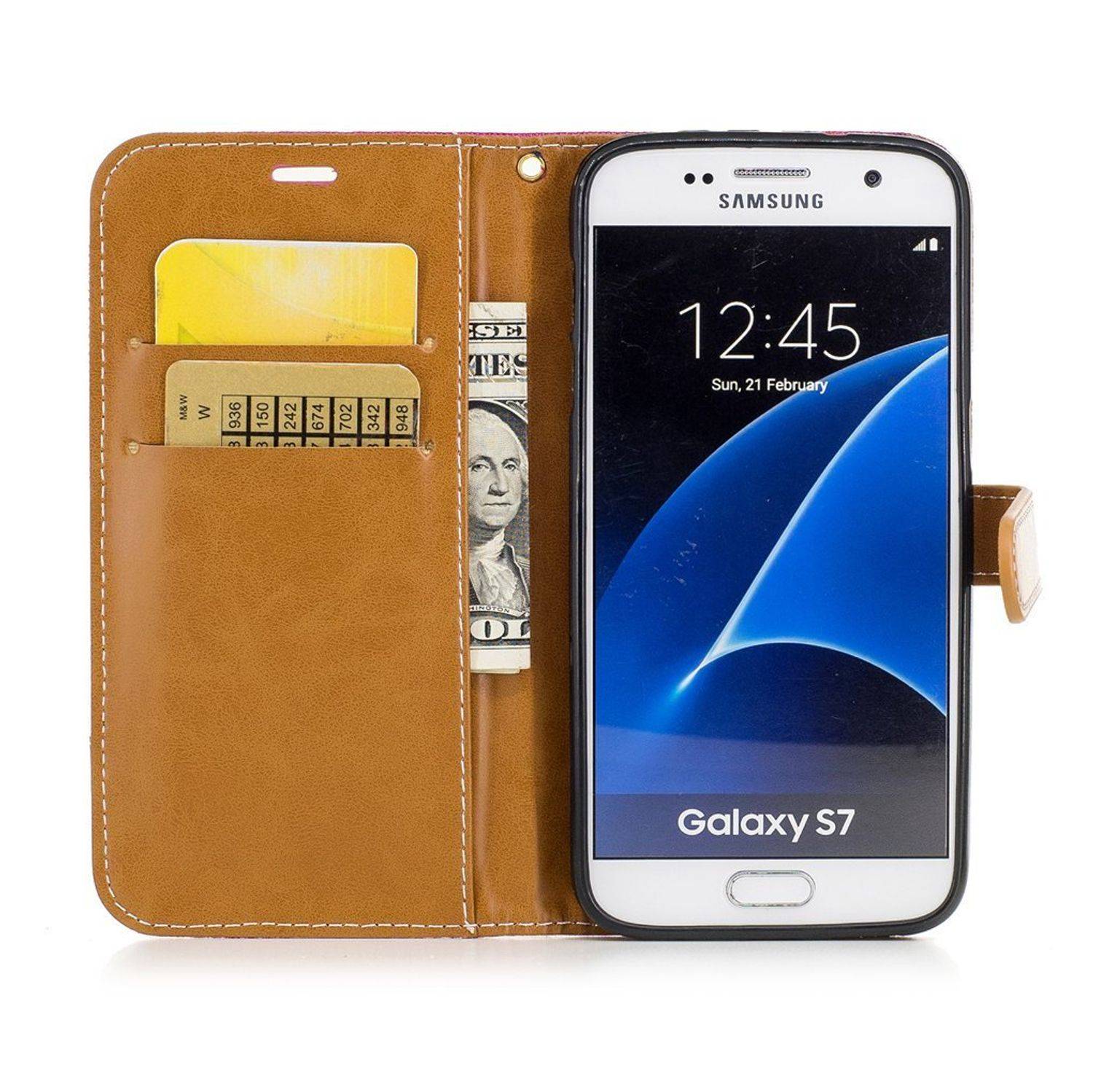 Samsung Galaxy S7 Handyhülle Bookcover Rosa