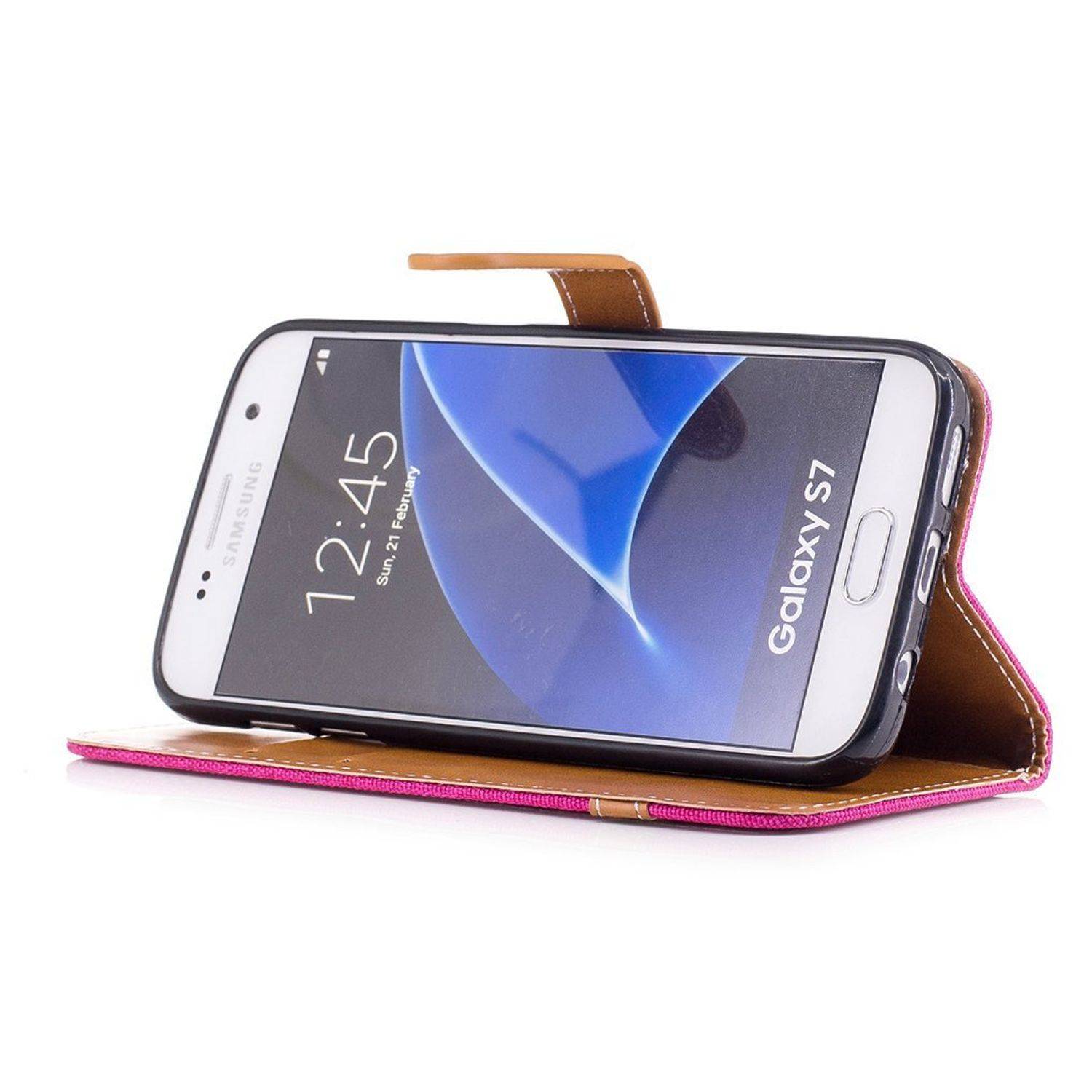 Samsung Galaxy S7 Handyhülle Bookcover Rosa