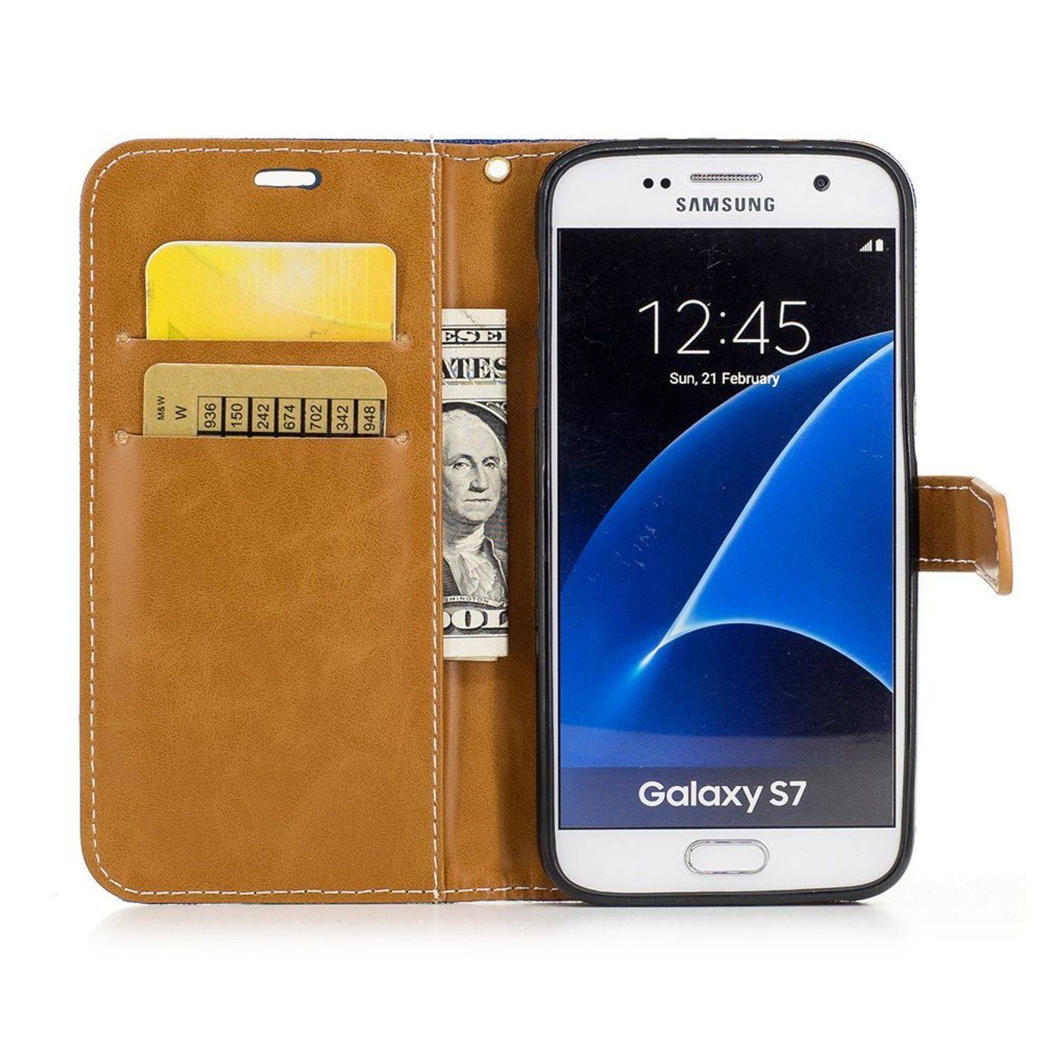 Samsung Galaxy S7 Handyhülle Bookcover Blau