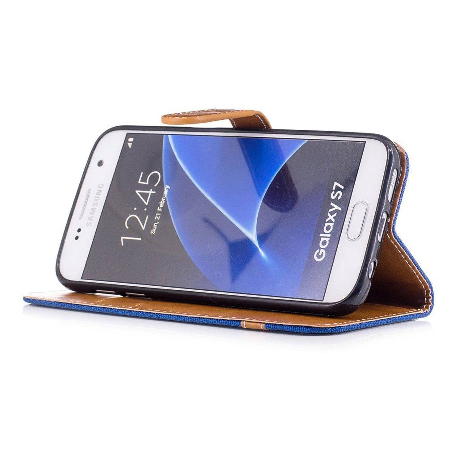 Samsung Galaxy S7 Handyhülle Bookcover Blau
