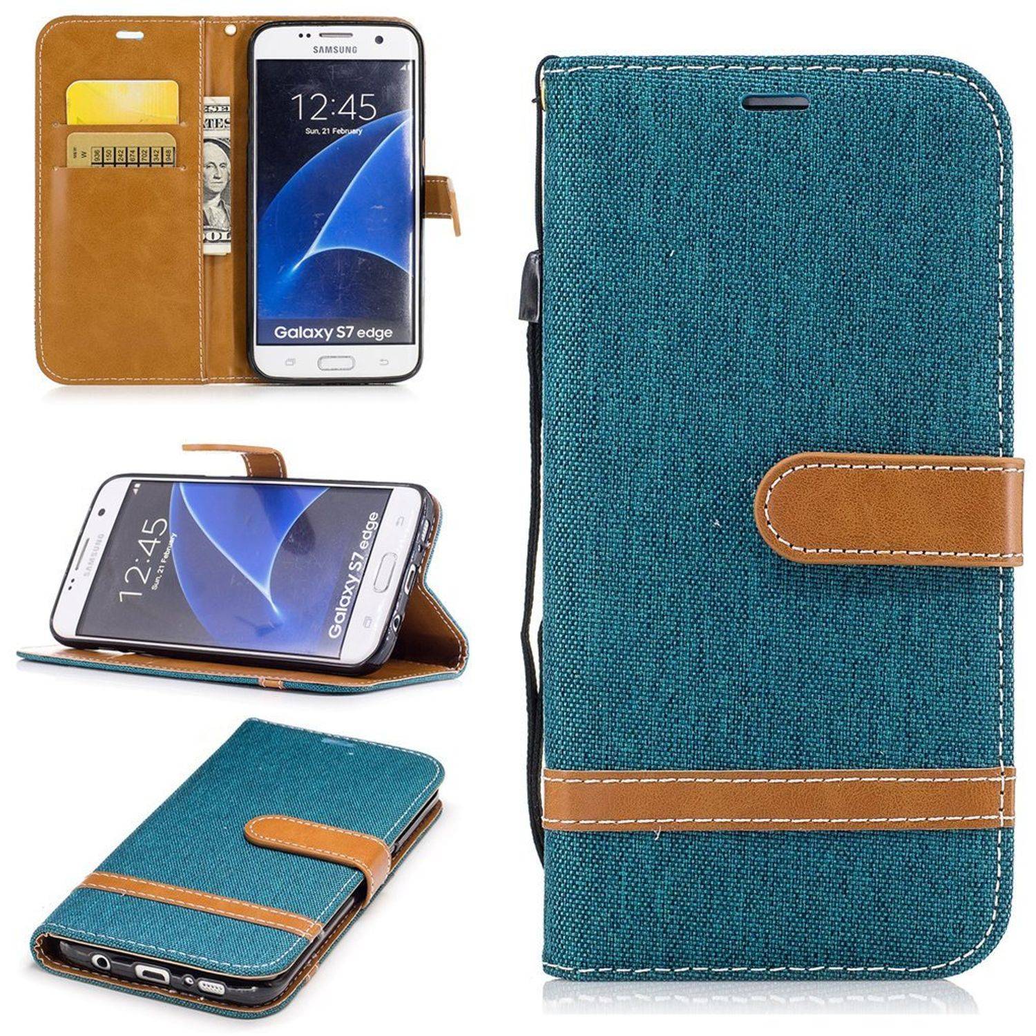 Samsung Galaxy S7 Edge Handyhülle Bookcover Grün