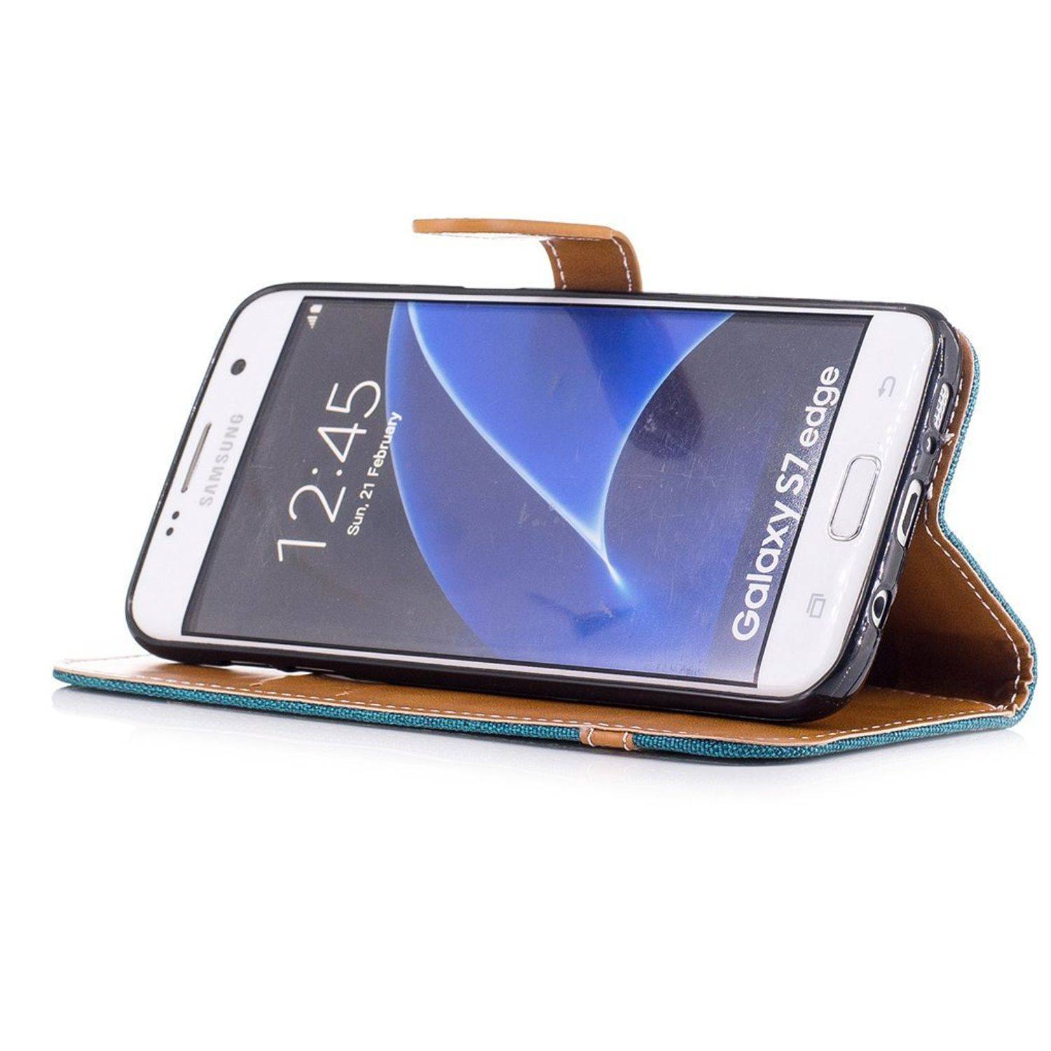 Samsung Galaxy S7 Edge Handyhülle Bookcover Grün