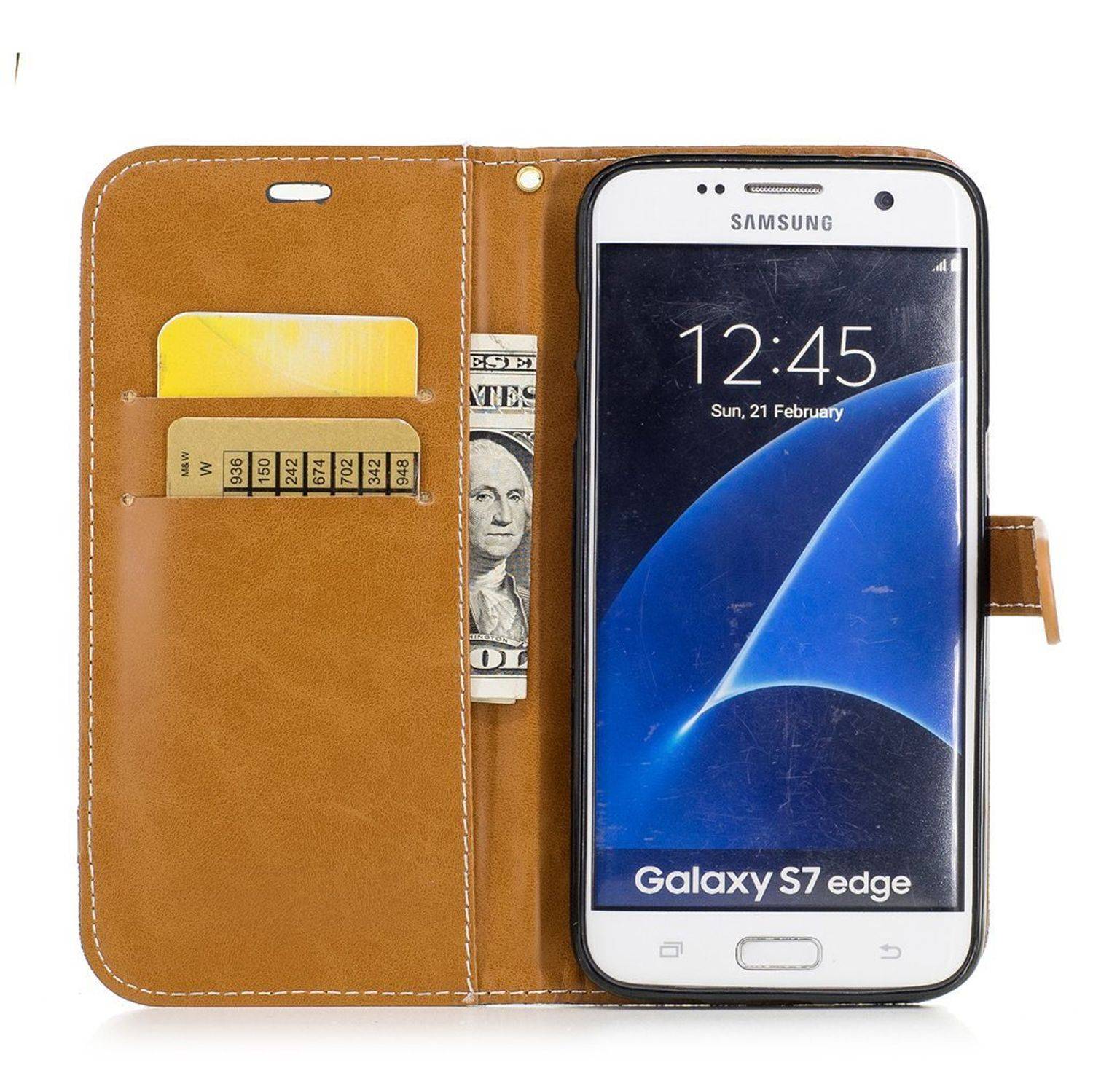Samsung Galaxy S7 Edge Handyhülle Bookcover Blau