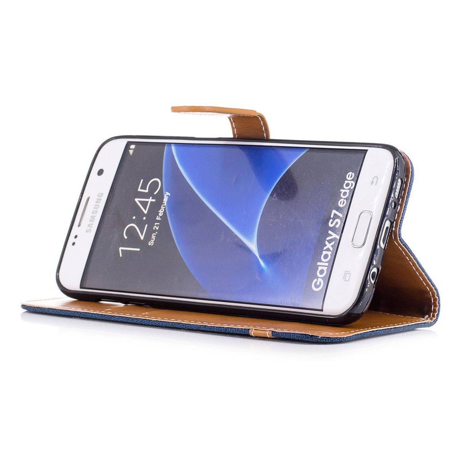 Samsung Galaxy S7 Edge Handyhülle Bookcover Blau
