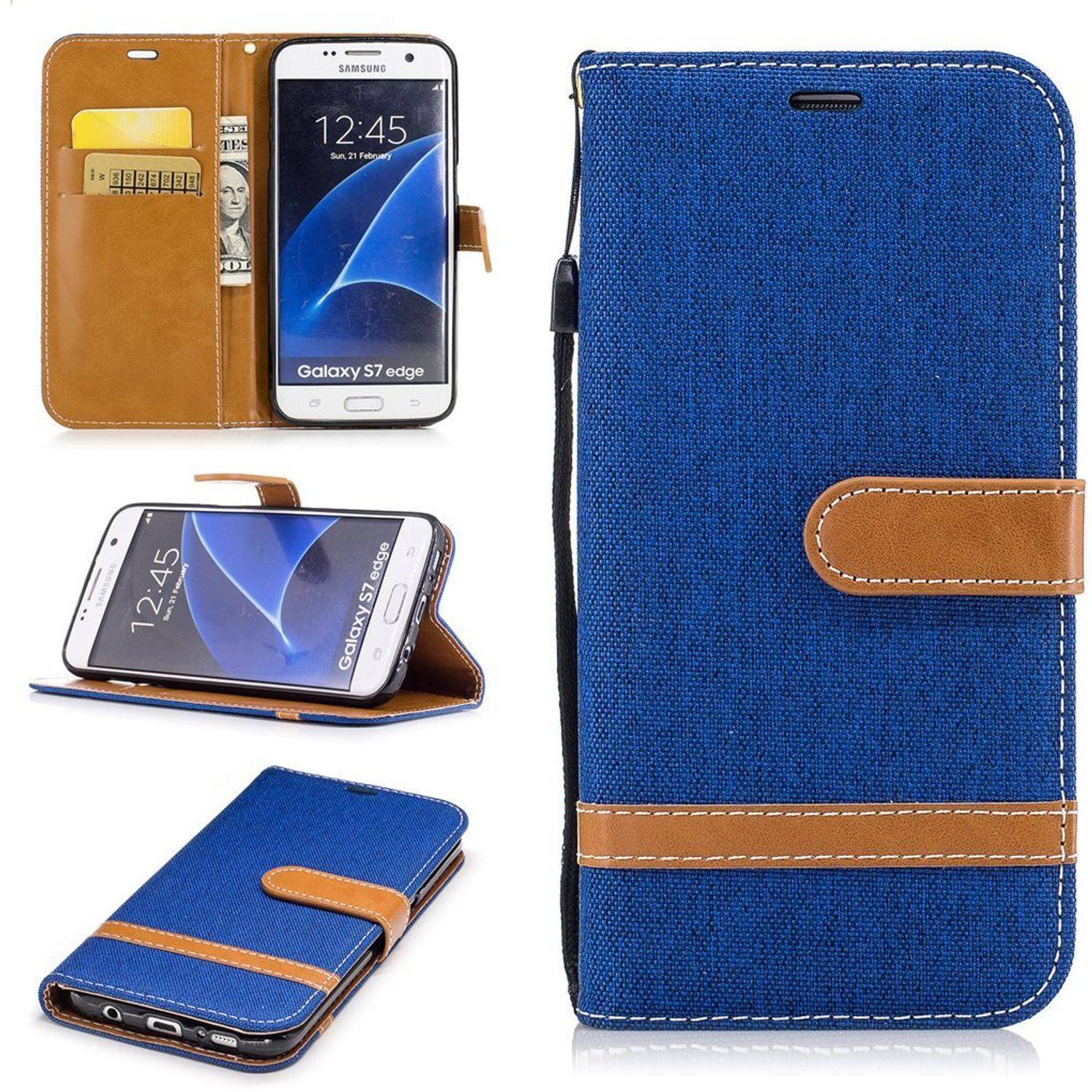 Samsung Galaxy S7 Edge Handyhülle Bookcover Blau