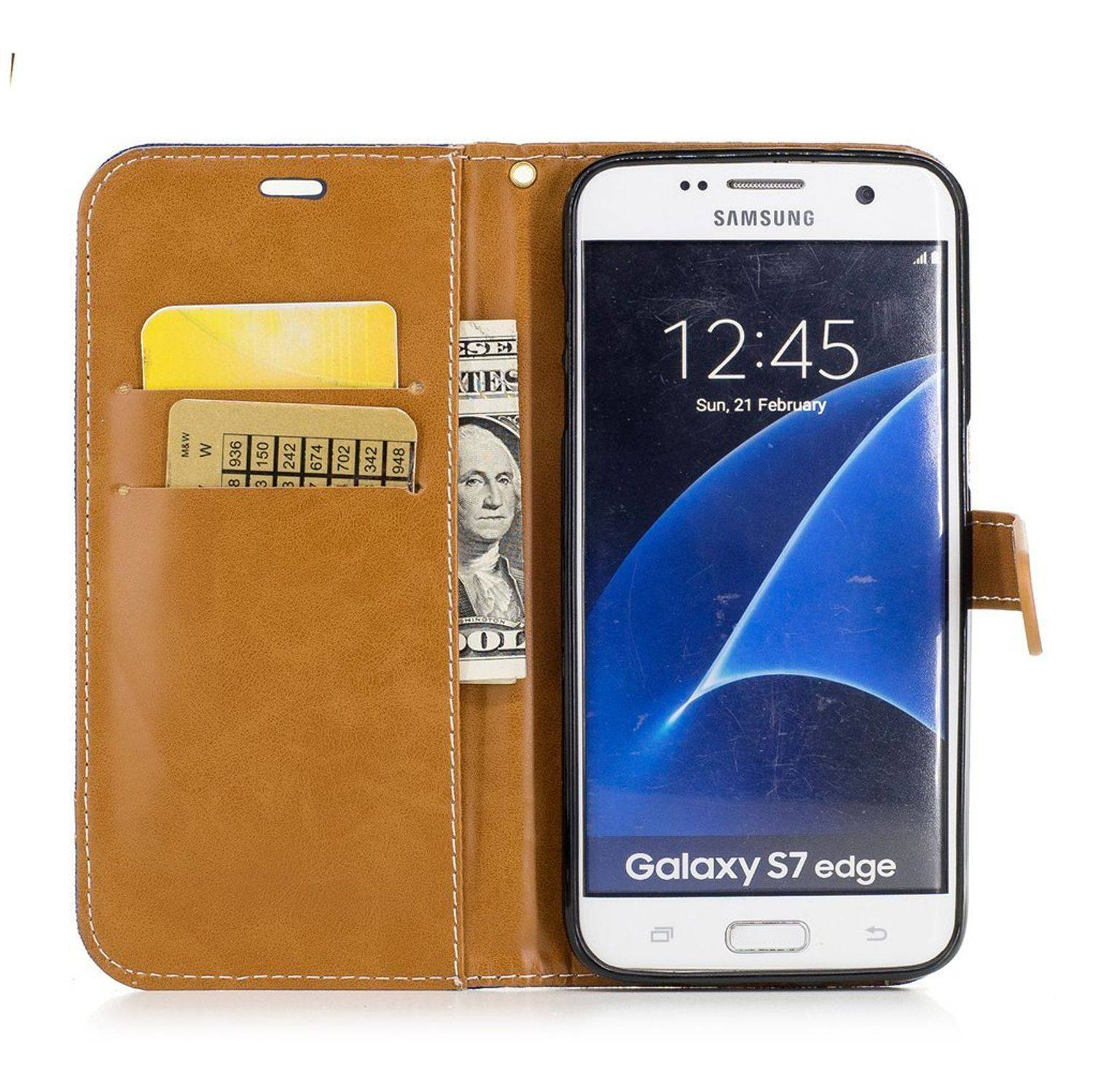 Samsung Galaxy S7 Edge Handyhülle Bookcover Blau