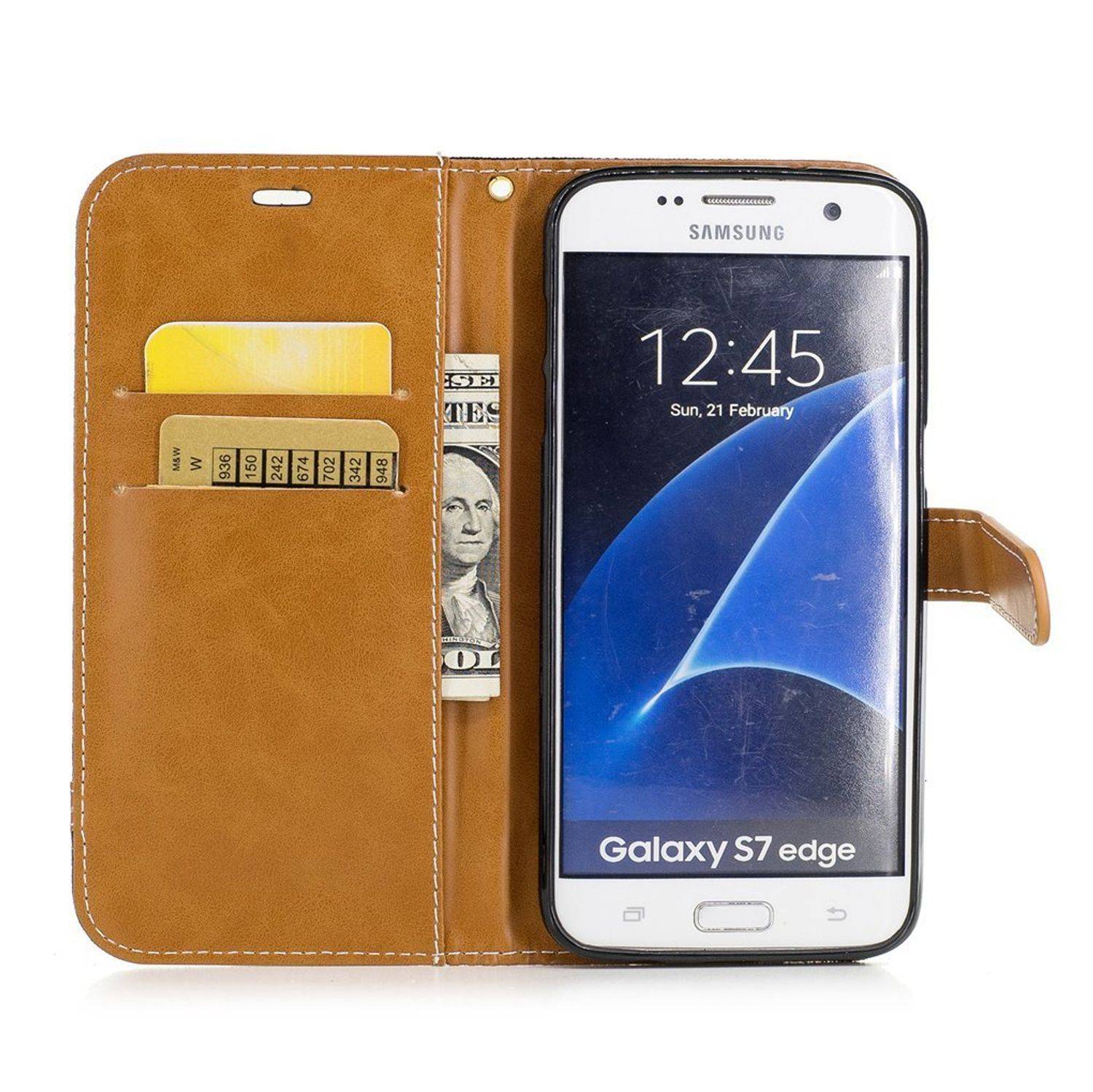 Samsung Galaxy S7 Edge Handyhülle Bookcover Schwarz