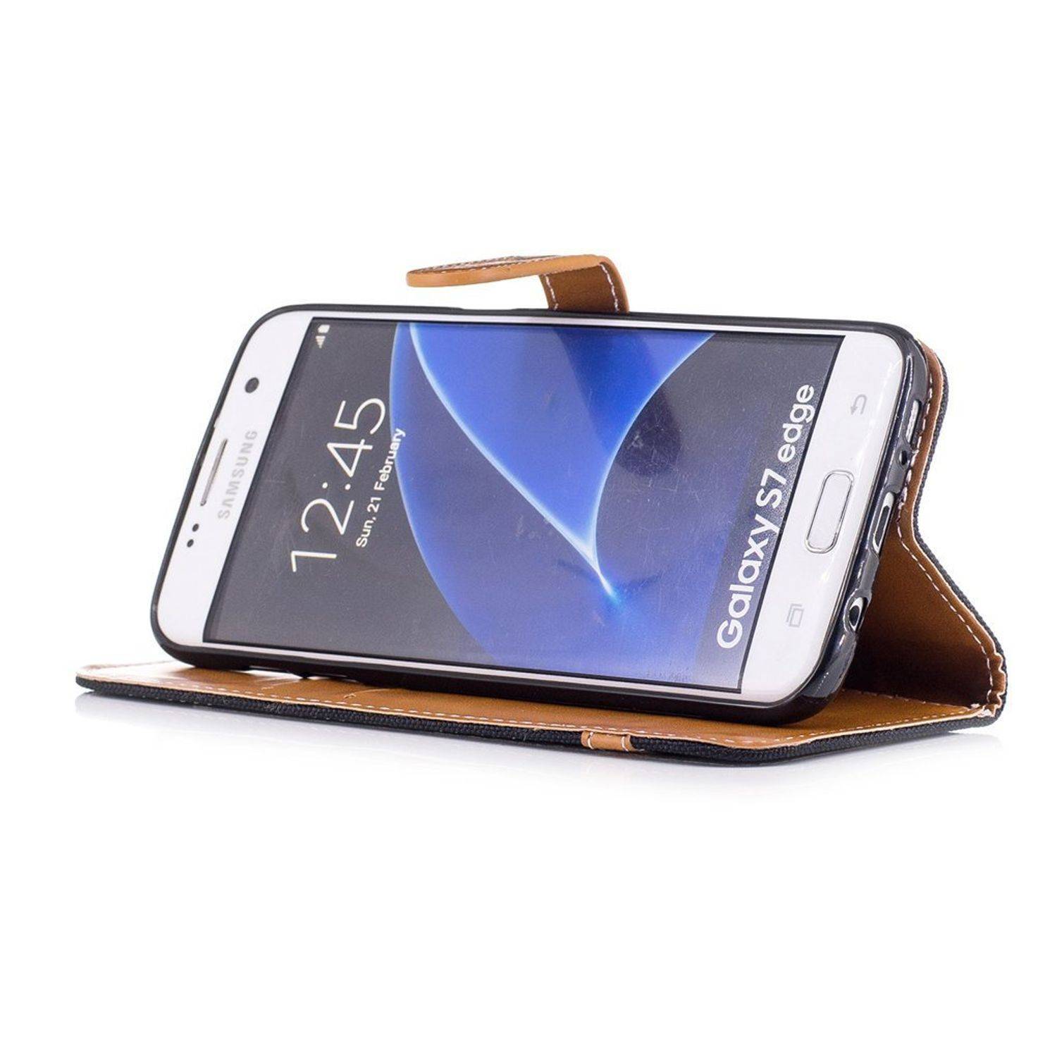 Samsung Galaxy S7 Edge Handyhülle Bookcover Schwarz