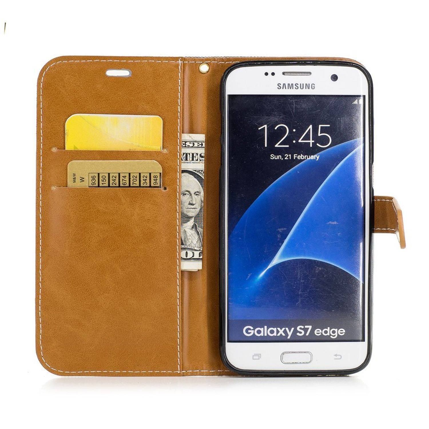 Samsung Galaxy S7 Edge Handyhülle Bookcover Grau