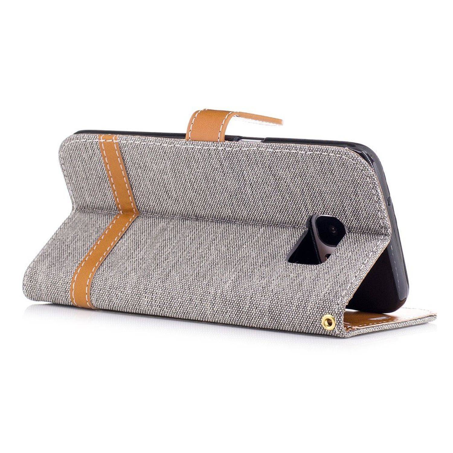 Samsung Galaxy S7 Edge Handyhülle Bookcover Grau