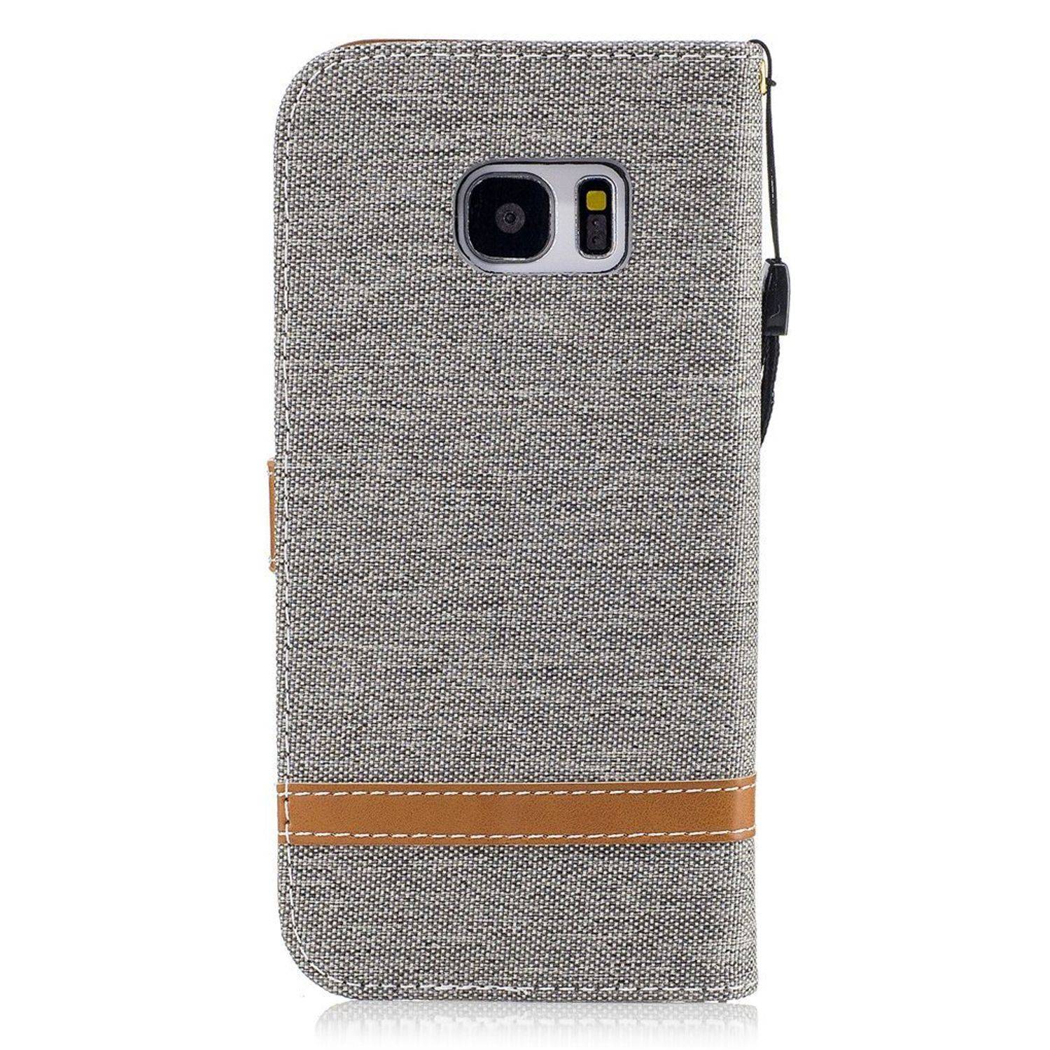 Samsung Galaxy S7 Edge Handyhülle Bookcover Grau