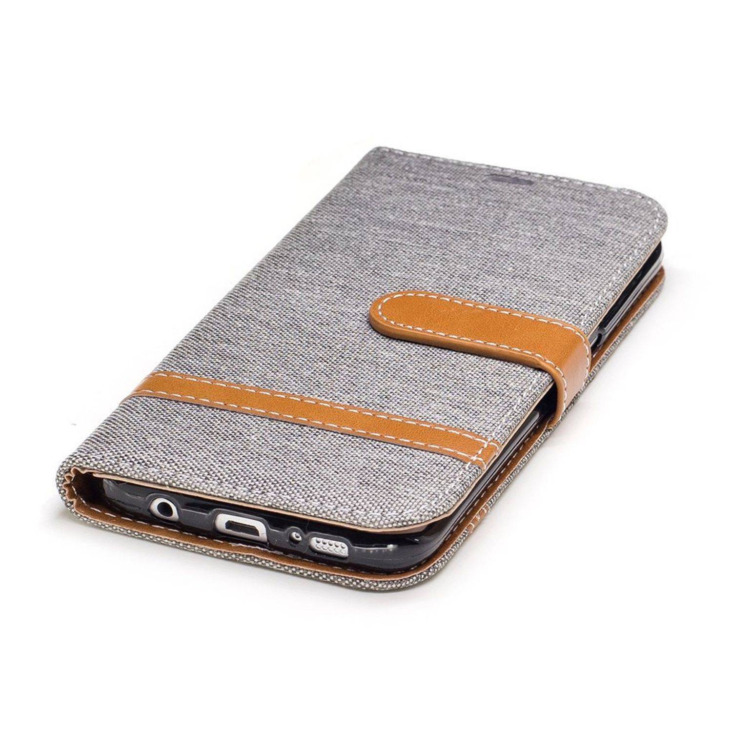Samsung Galaxy S7 Edge Handyhülle Bookcover Grau
