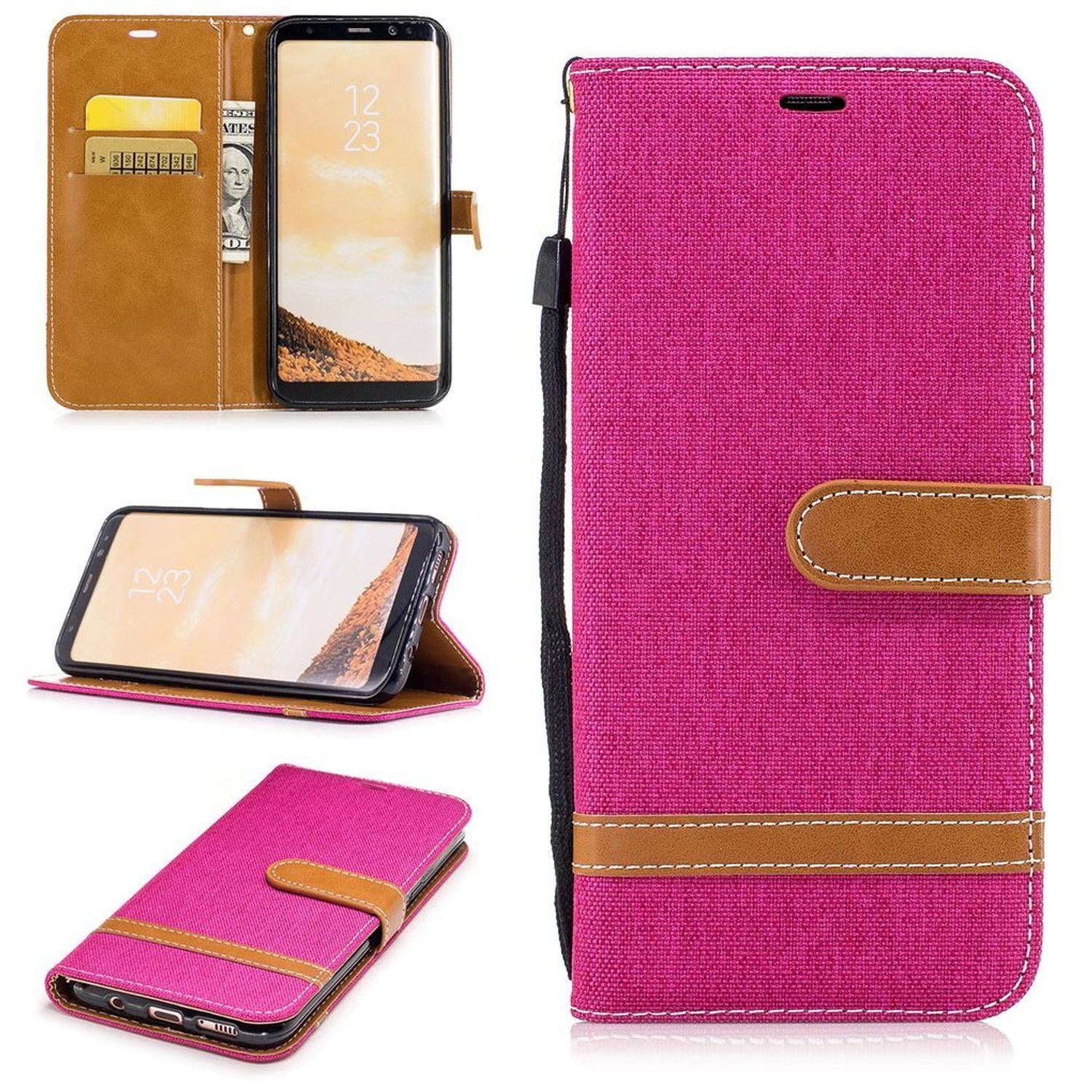 Samsung Galaxy S8 Plus Handyhülle Bookcover Rosa