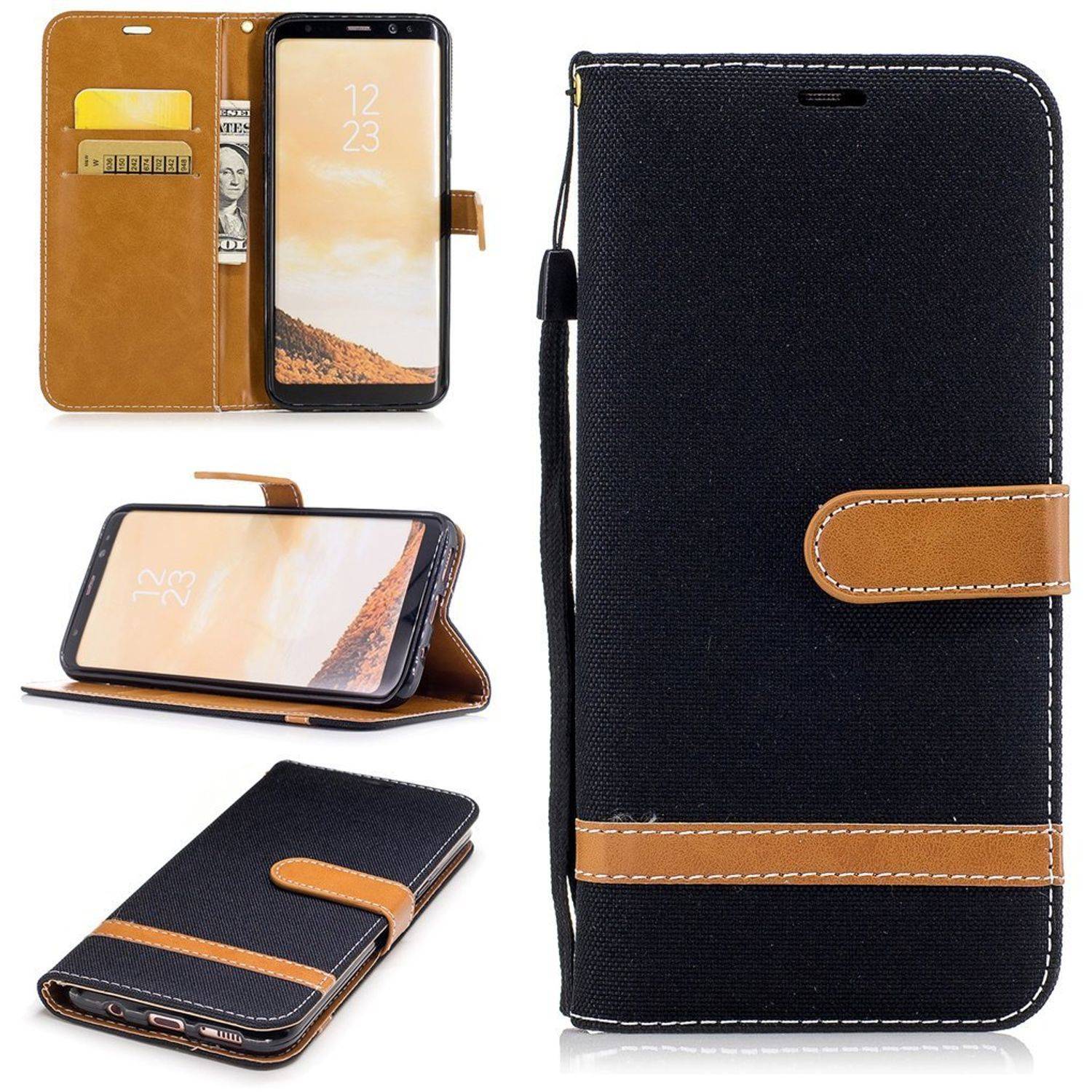 Samsung Galaxy S8 Plus Handyhülle Bookcover Schwarz