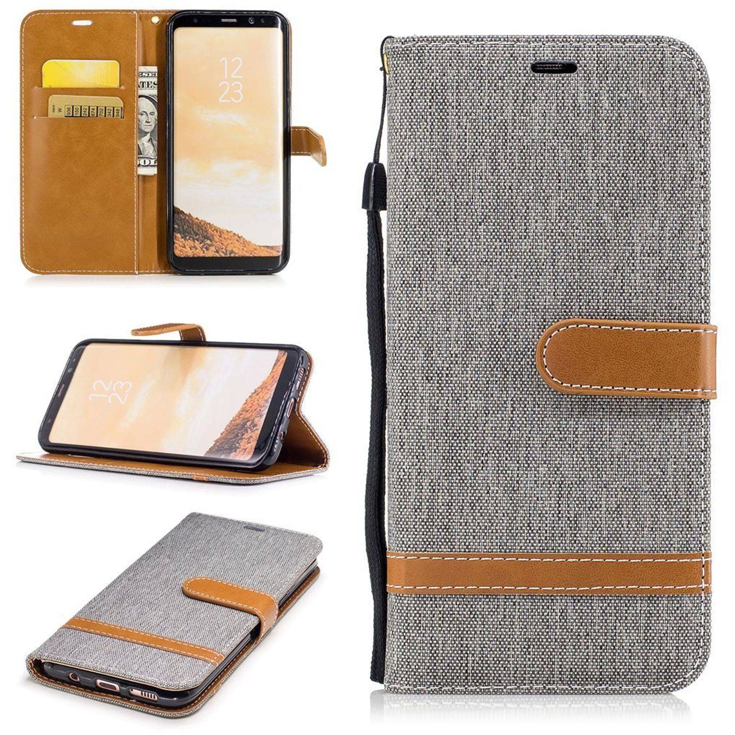 Samsung Galaxy S8 Plus Handyhülle Bookcover Grau