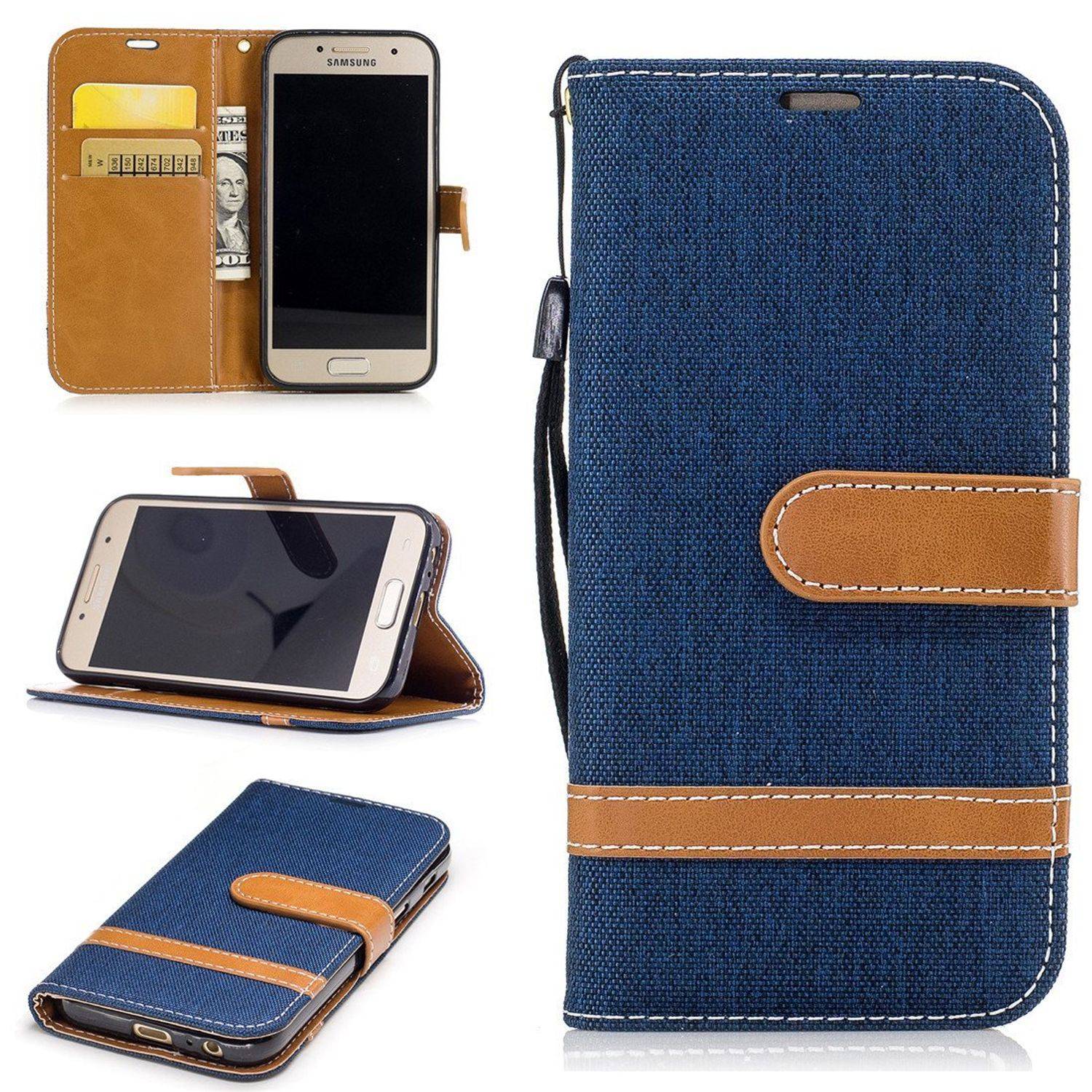 Samsung Galaxy A3 (2017) Handyhülle Bookcover Blau