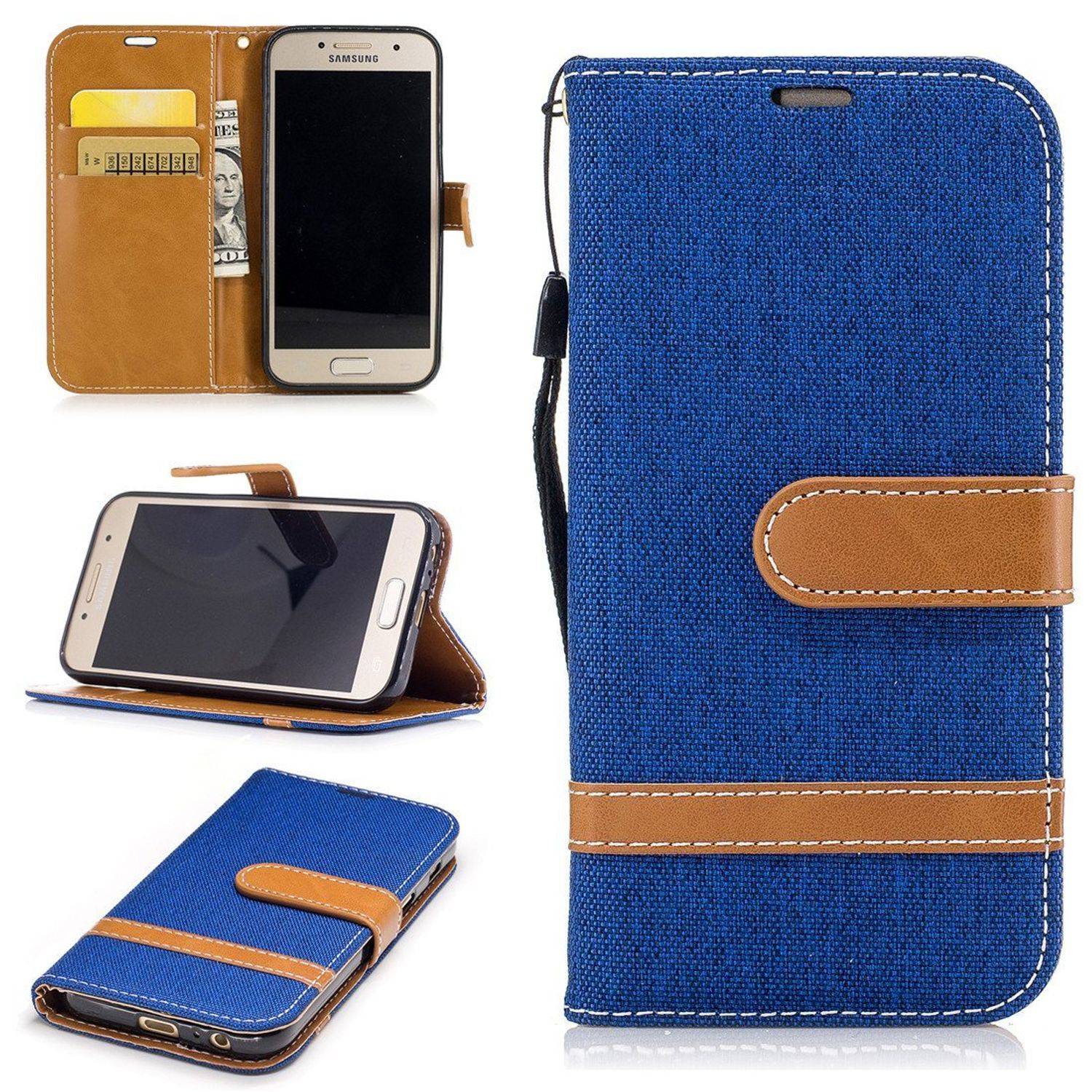 Samsung Galaxy A3 (2017) Handyhülle Bookcover Blau
