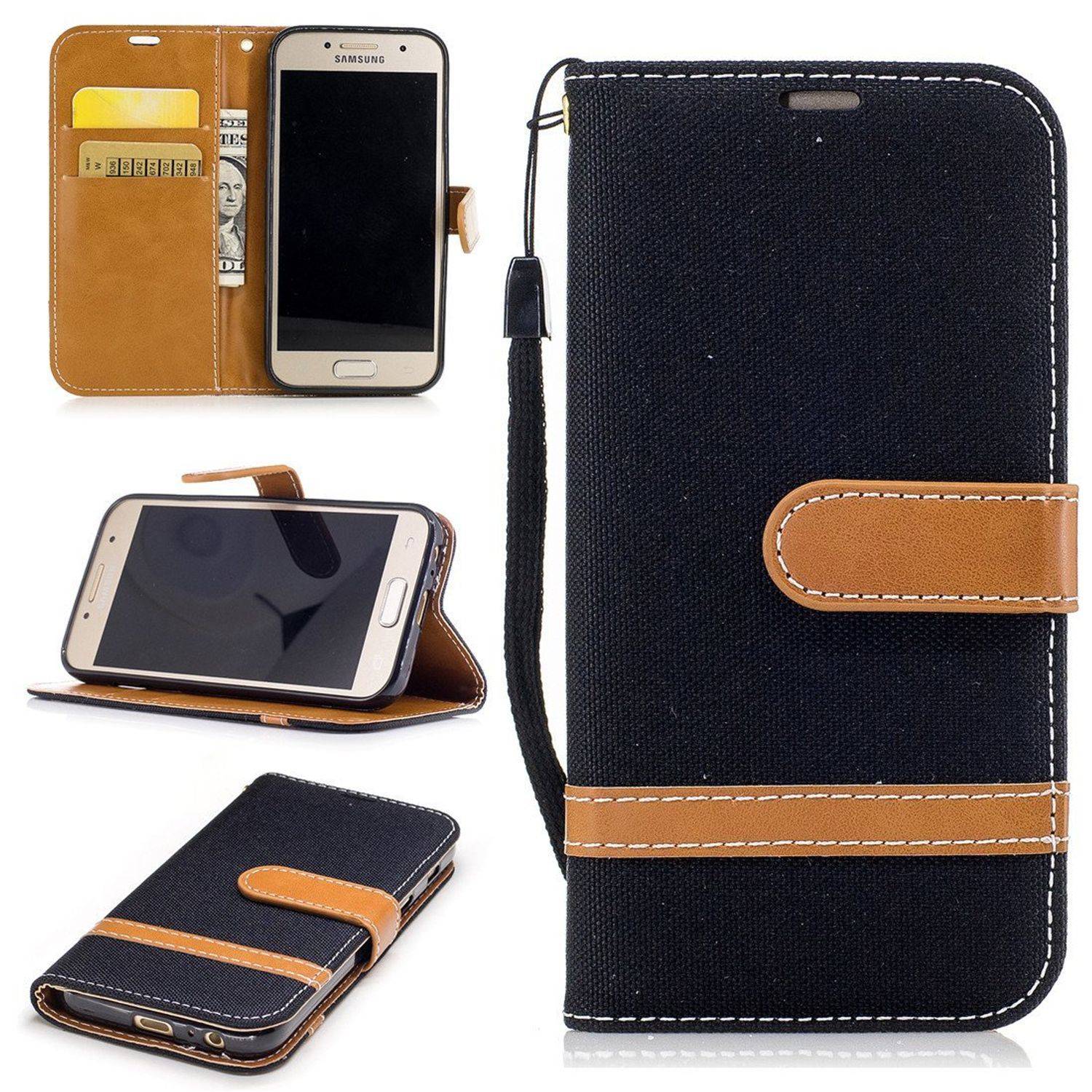 Samsung Galaxy A3 (2017) Handyhülle Bookcover Schwarz