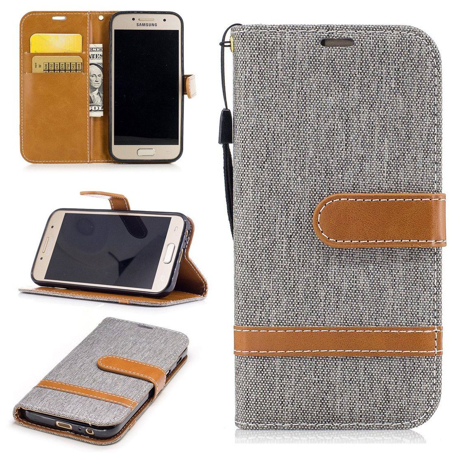Samsung Galaxy A3 (2017) Handyhülle Bookcover Grau
