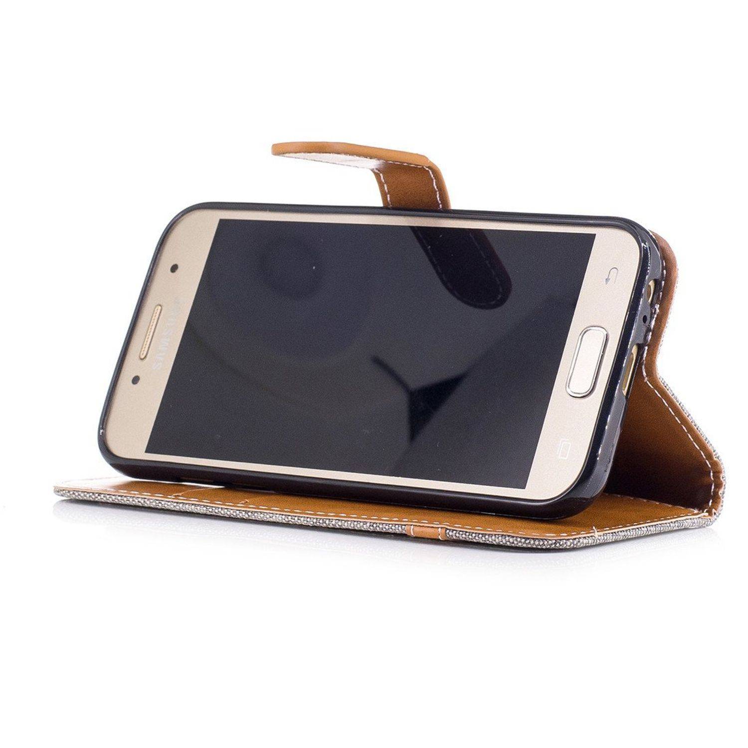 Samsung Galaxy A3 (2017) Handyhülle Bookcover Grau