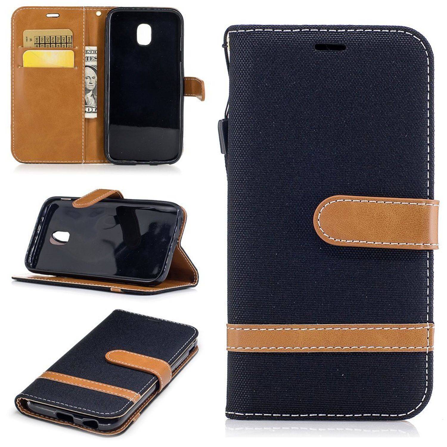 Samsung Galaxy J3 (2017) Handyhülle Bookcover Schwarz