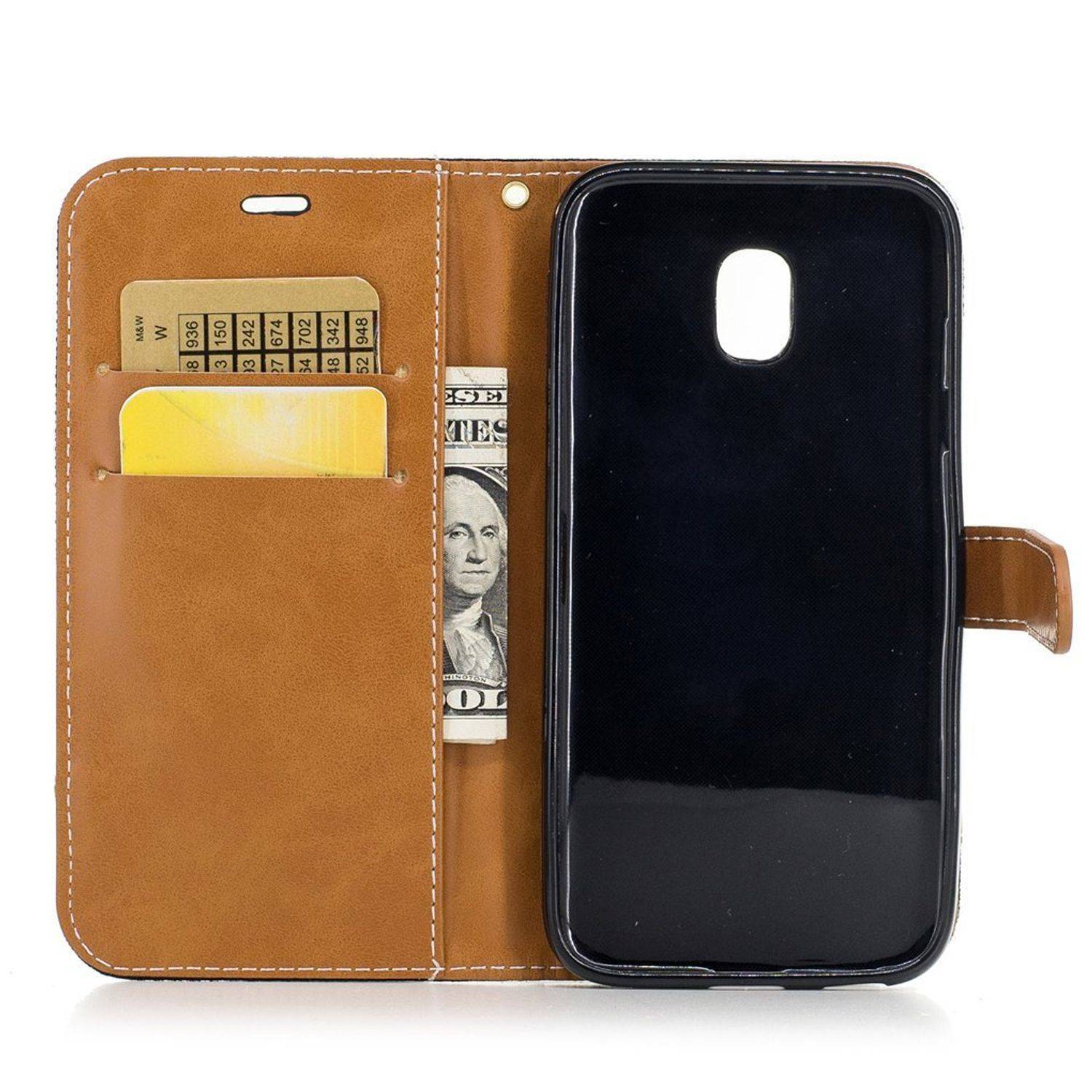 Samsung Galaxy J3 (2017) Handyhülle Bookcover Schwarz