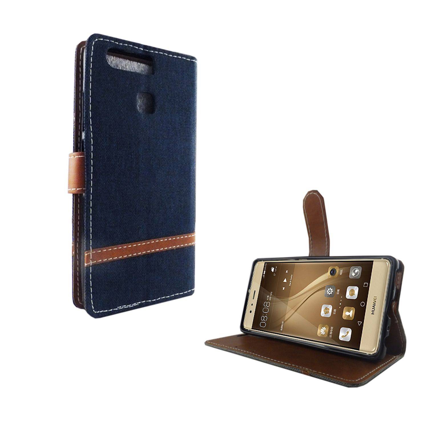 Huawei P9 Handyhülle Bookcover Blau