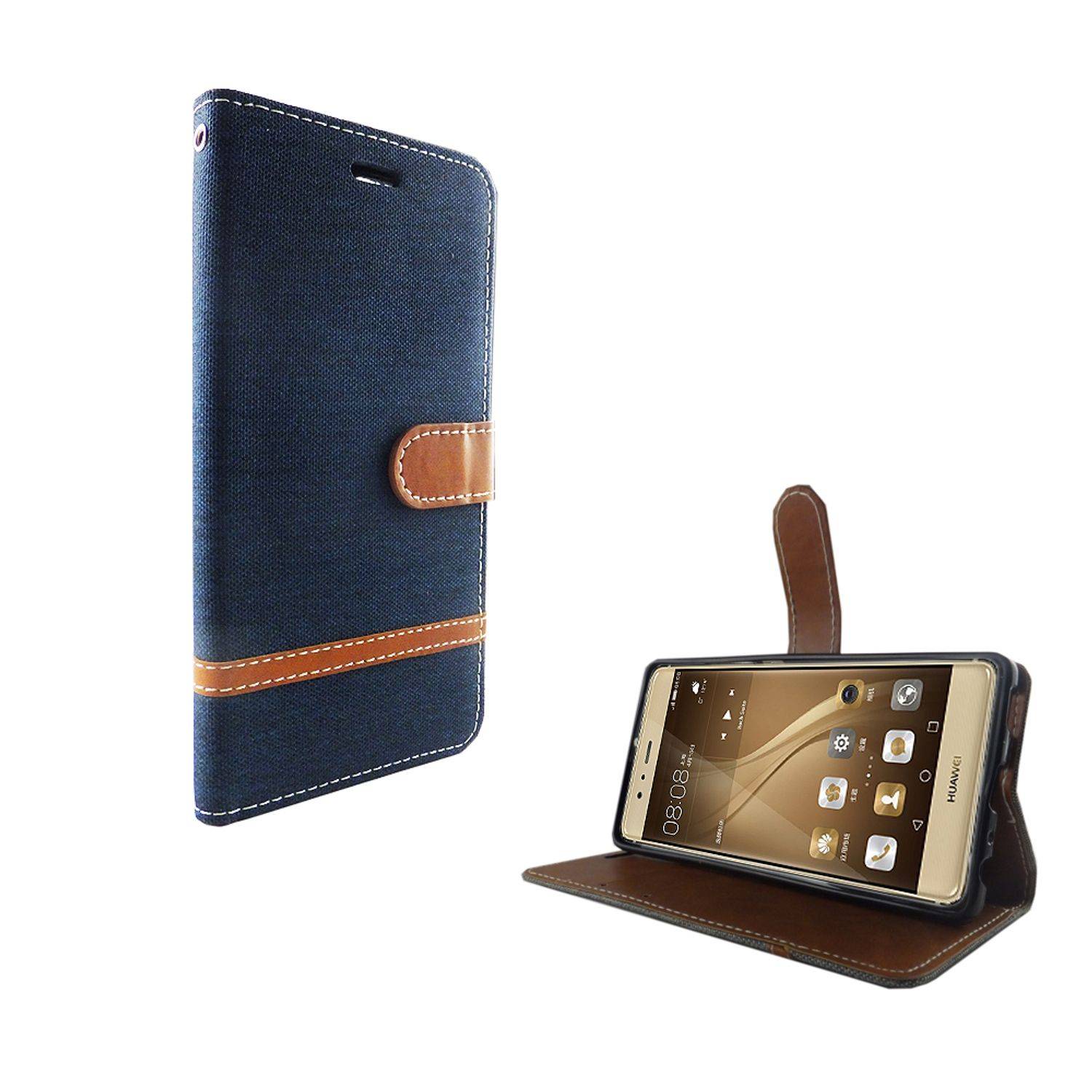 Huawei P9 Handyhülle Bookcover Blau
