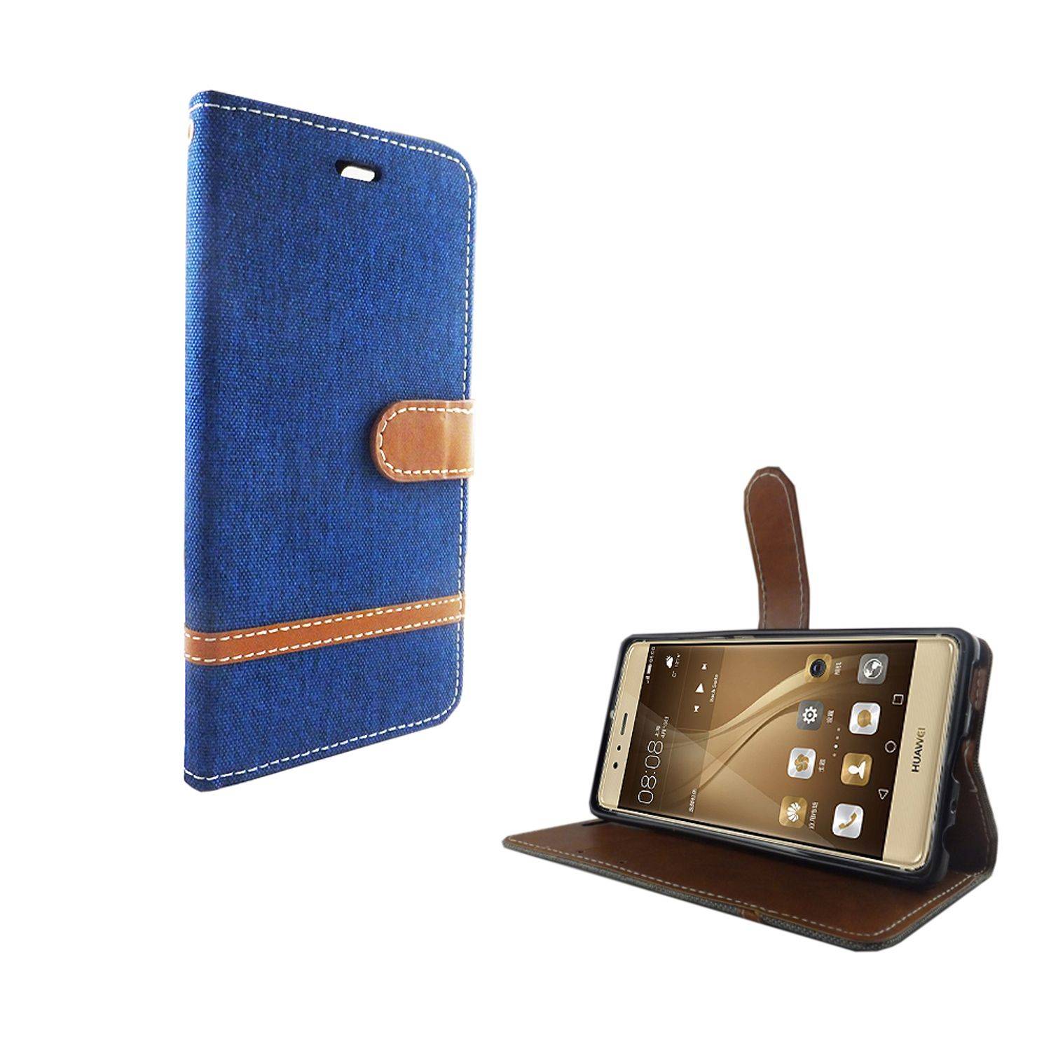 Huawei P9 Handyhülle Bookcover Blau