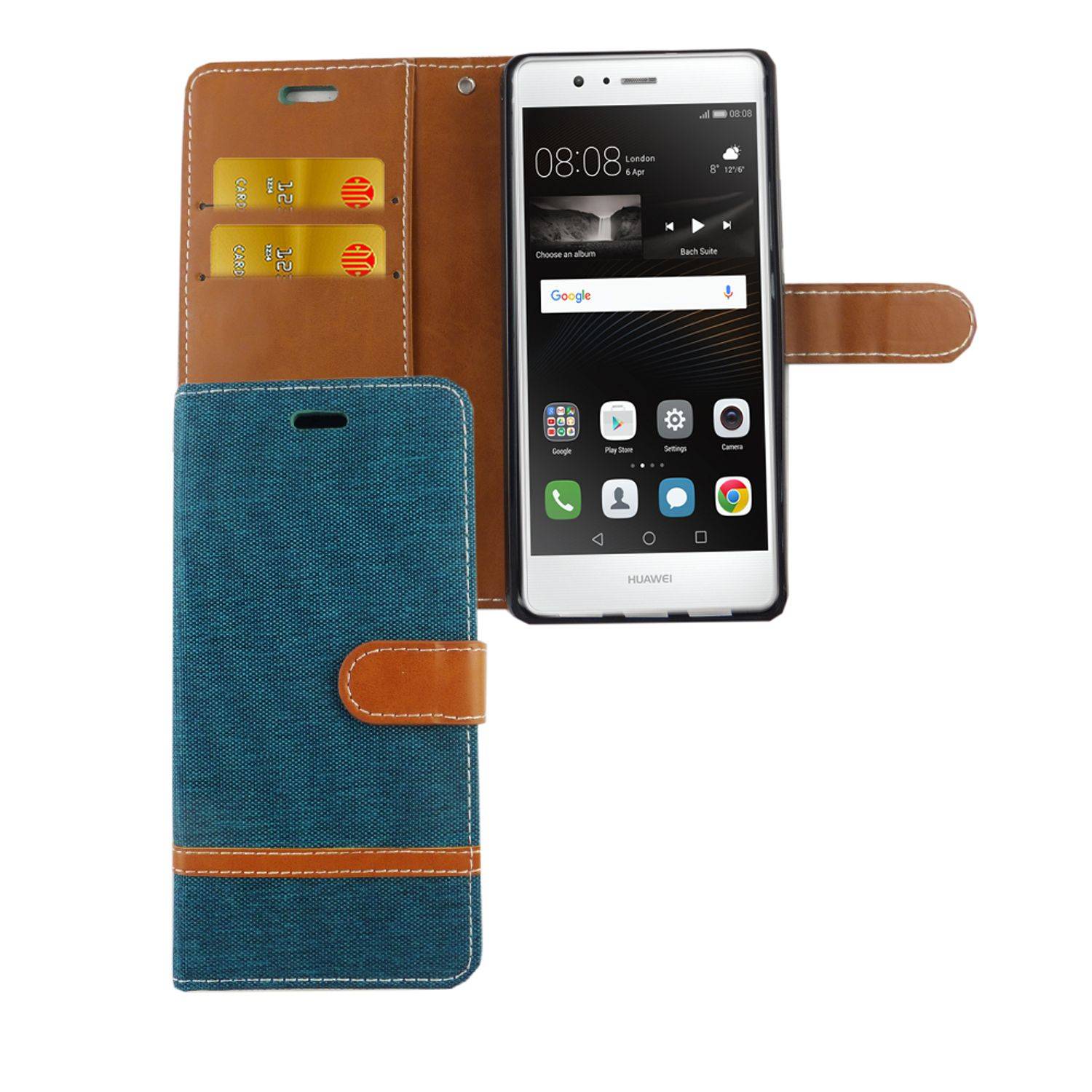 Huawei P9 Lite Handyhülle Bookcover Grün
