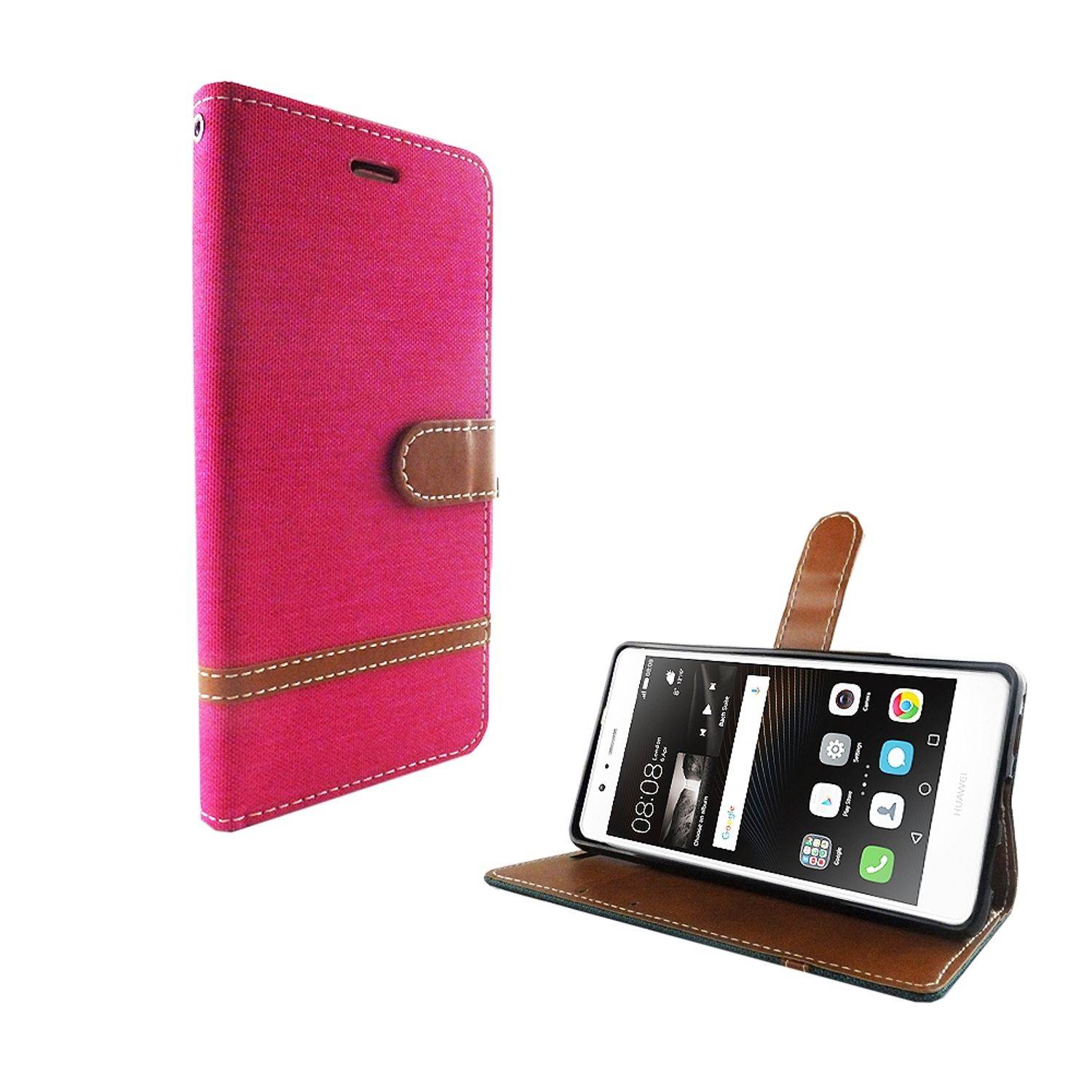 Huawei P9 Lite Handyhülle Bookcover Rosa